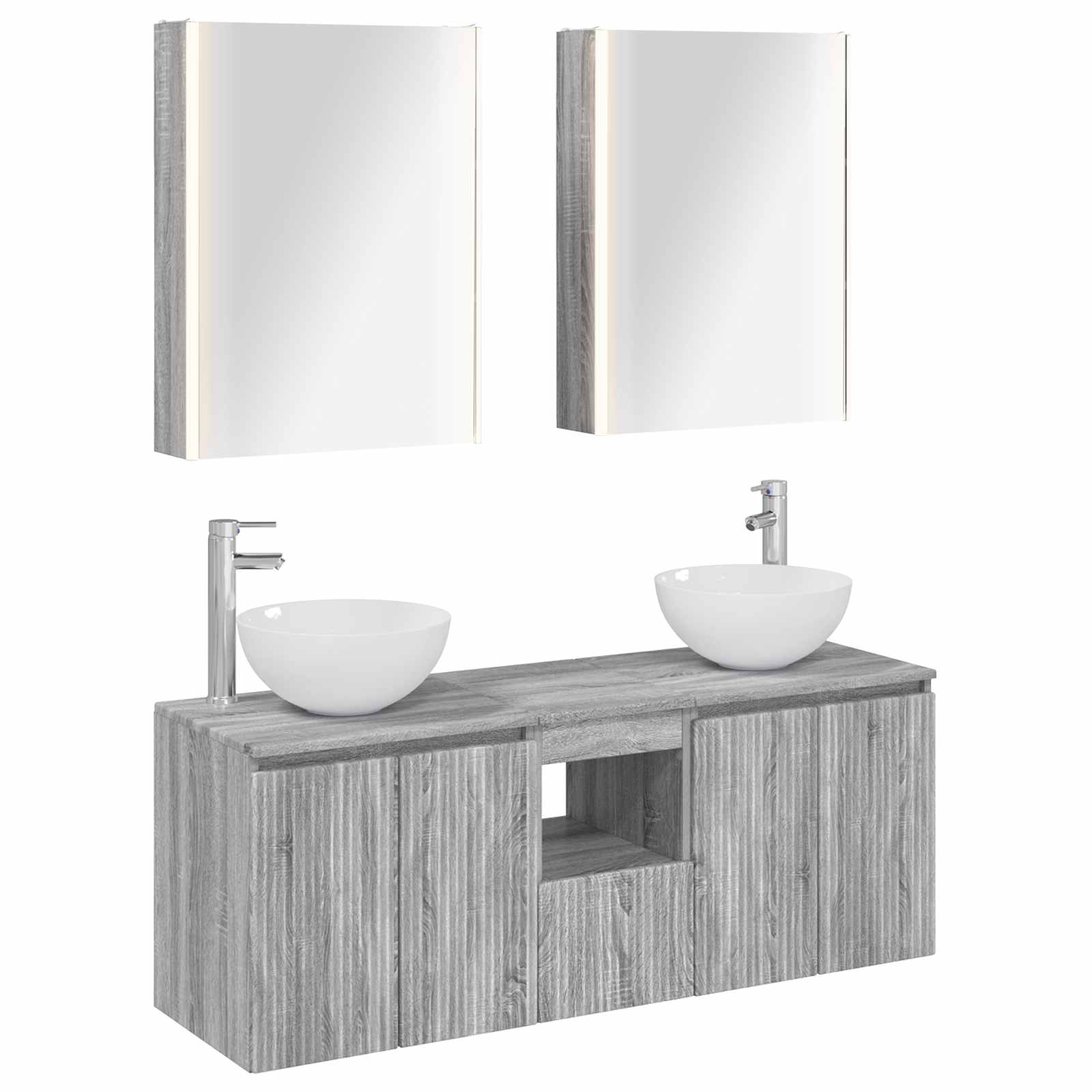 vidaXL Badkamerkastenset 5 pcs Wit 53 x 15,5 x 70 cm Bewerkt hout