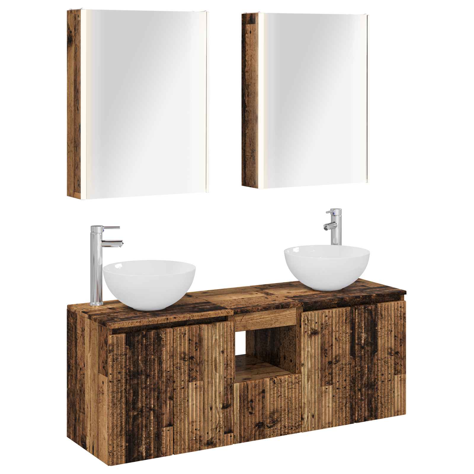 vidaXL Badkamerkastenset 5 pcs Wit 53 x 15,5 x 70 cm Bewerkt hout