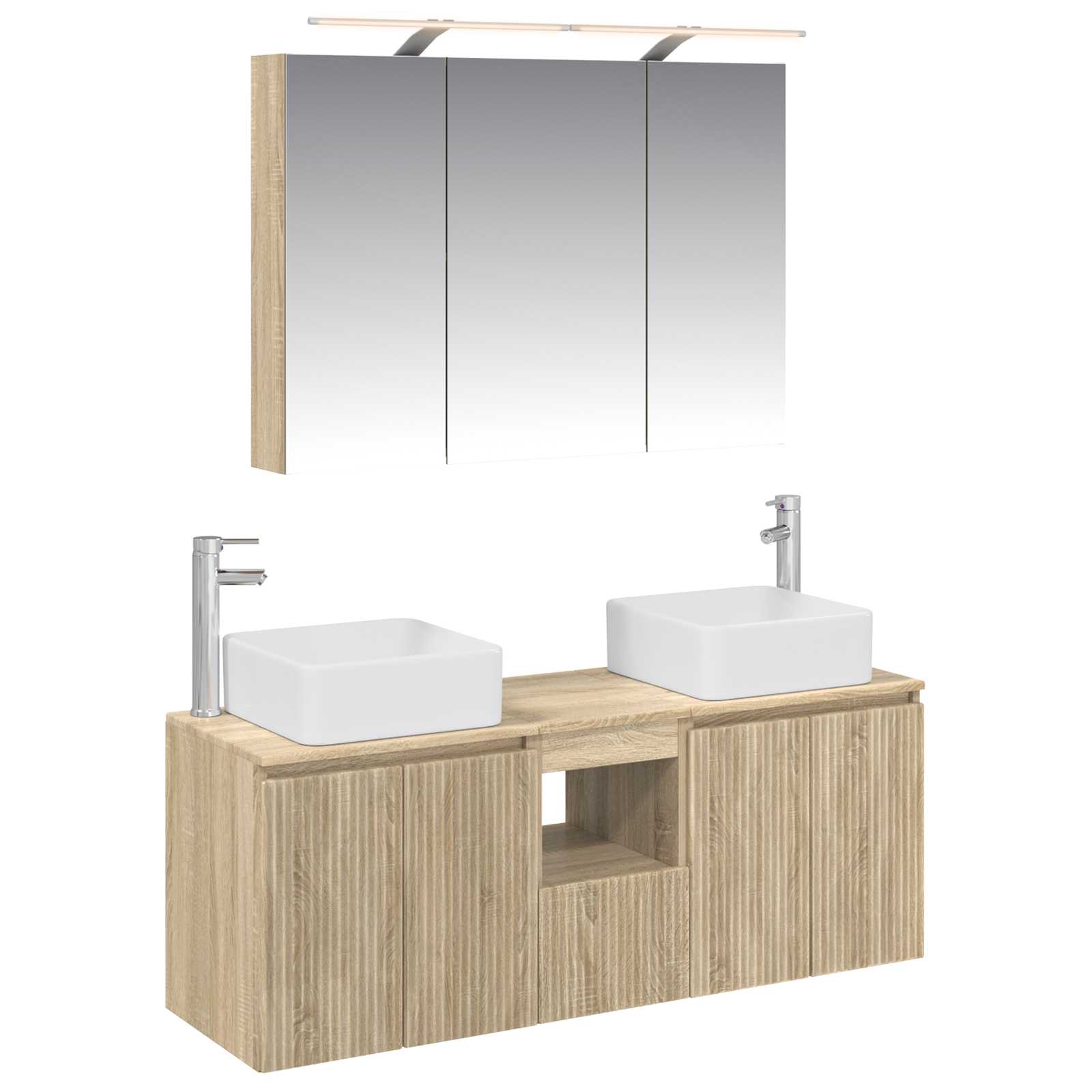 vidaXL Badkamerkastenset 4 pcs Wit 100 x 14,5 x 70 cm Bewerkt hout