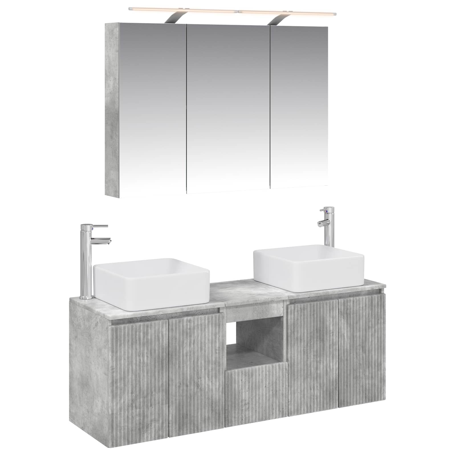 vidaXL Badkamerkastenset 4 pcs Wit 100 x 14,5 x 70 cm Bewerkt hout