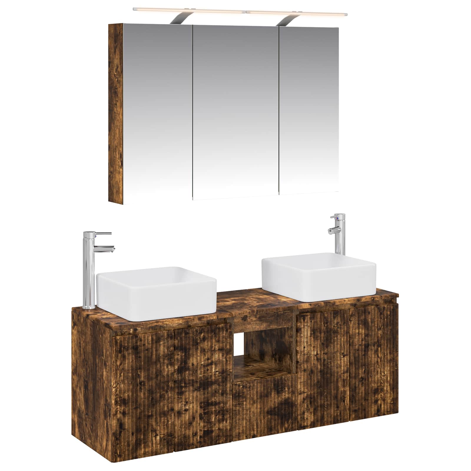 vidaXL Badkamerkastenset 4 pcs Wit 100 x 14,5 x 70 cm Bewerkt hout
