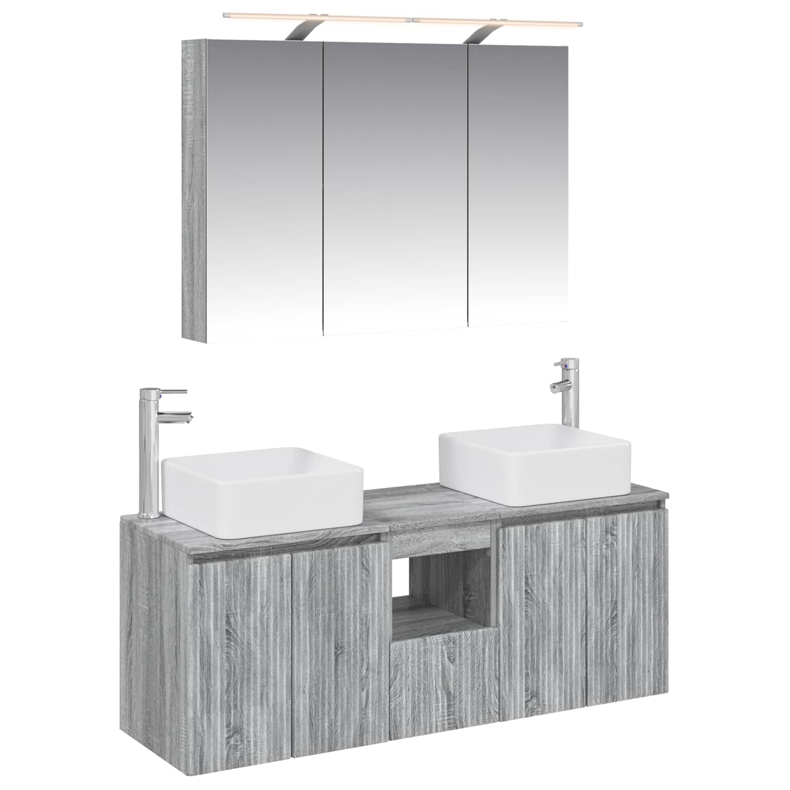 vidaXL Badkamerkastenset 4 pcs Wit 100 x 14,5 x 70 cm Bewerkt hout