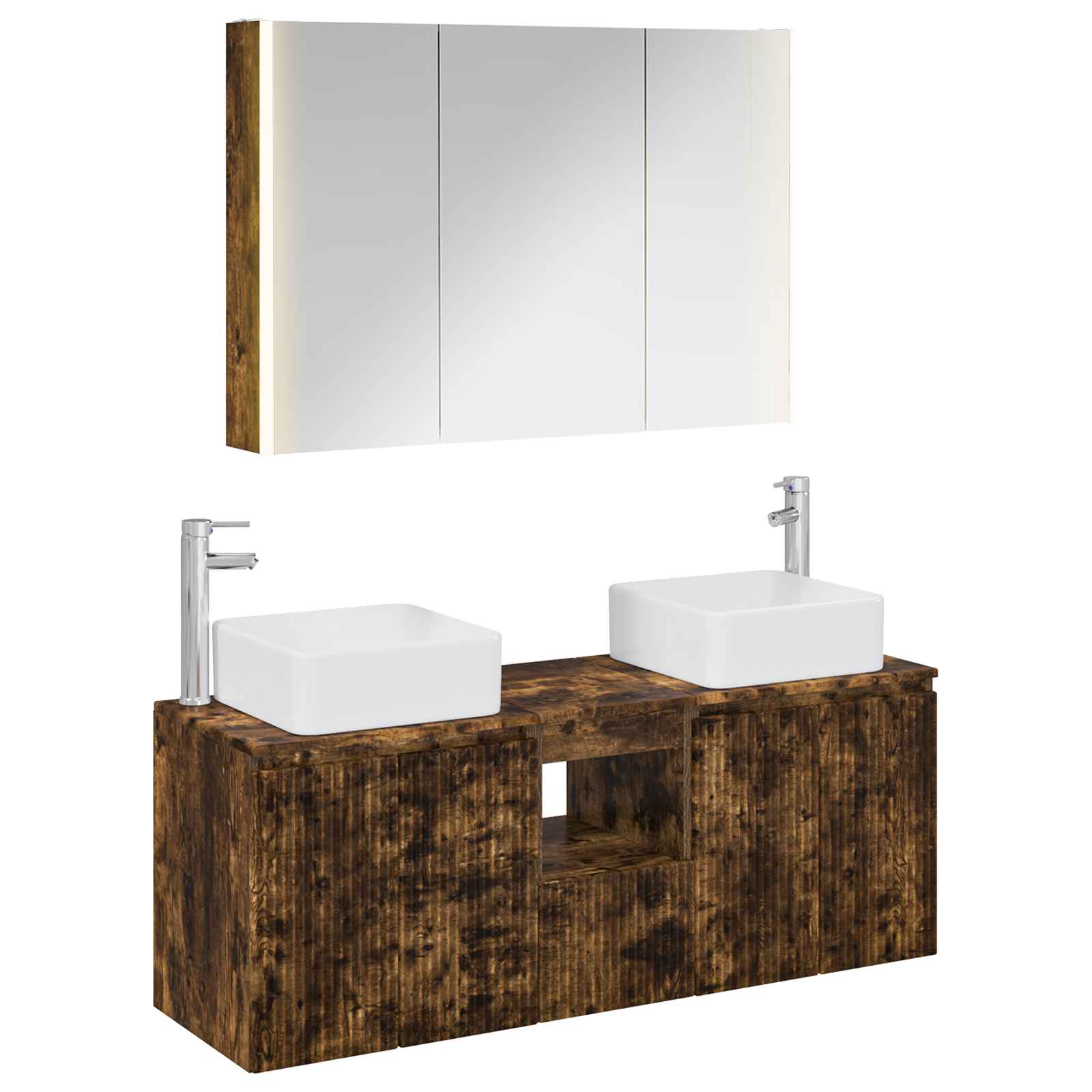 vidaXL Badkamerkastenset 4 pcs Wit Bewerkt hout