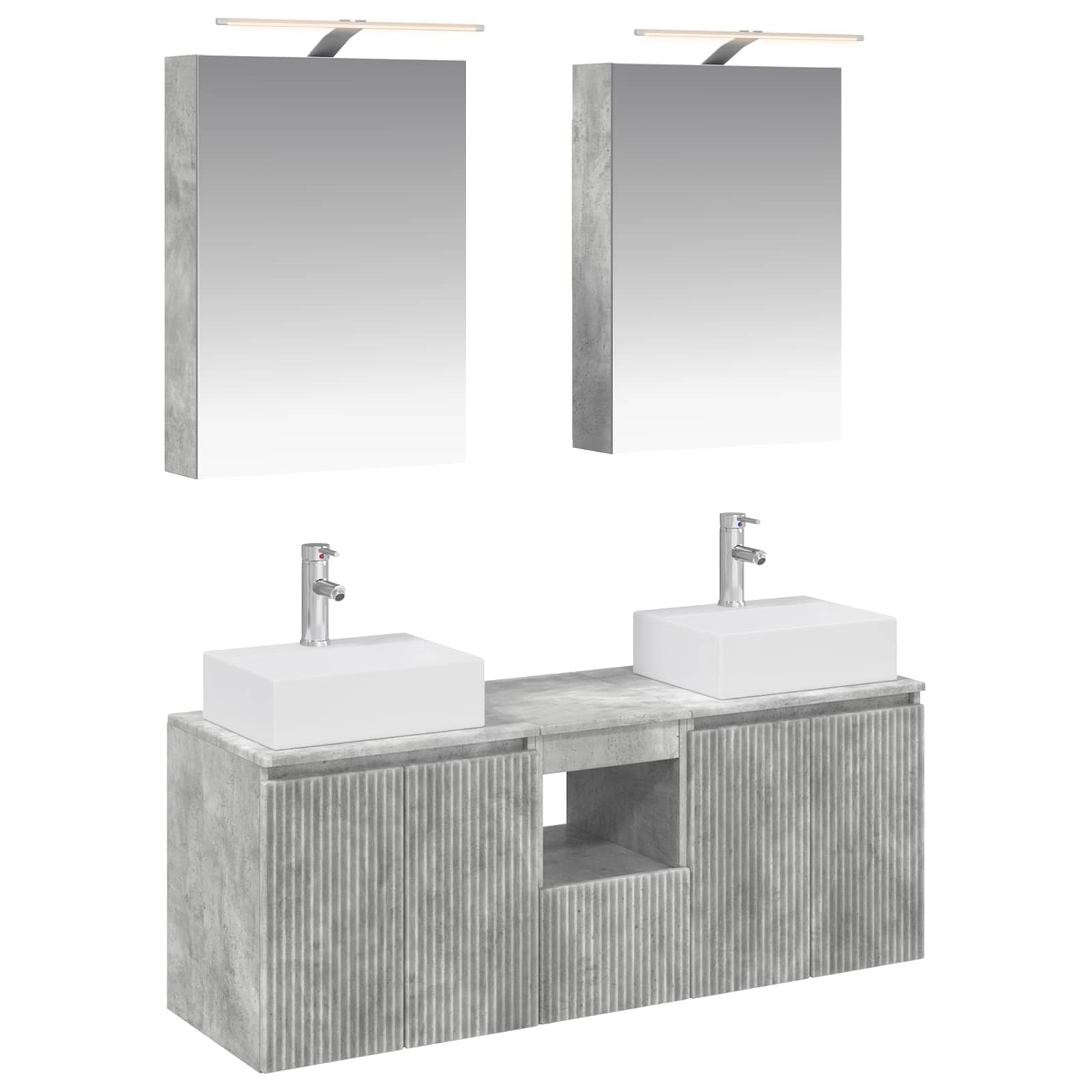 vidaXL Badkamerkastenset 5 pcs Wit Bewerkt hout