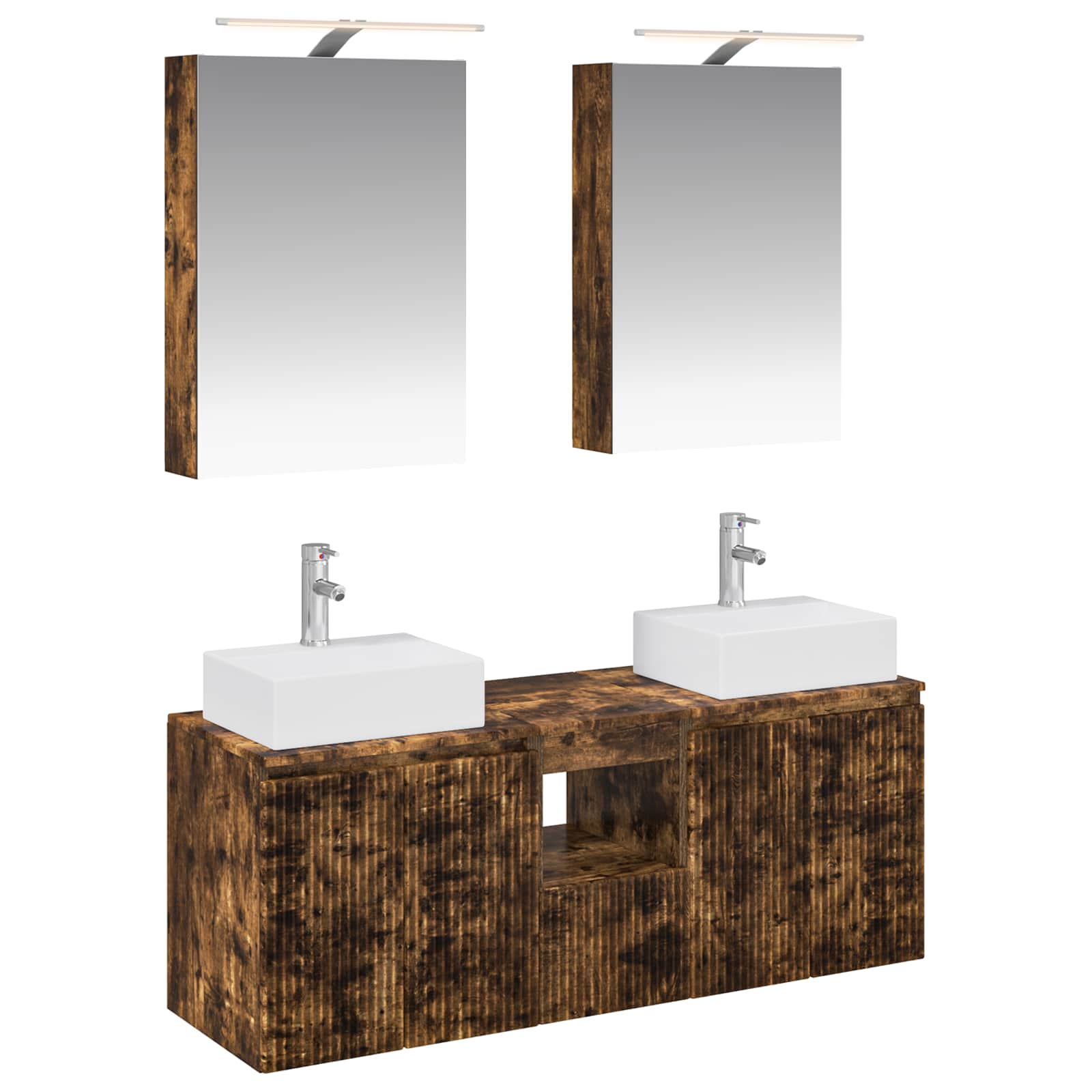 vidaXL Badkamerkastenset 5 pcs Wit Bewerkt hout