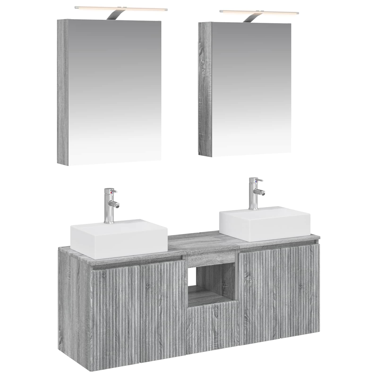 vidaXL Badkamerkastenset 5 pcs Wit Bewerkt hout