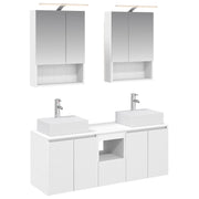 vidaXL Badkamerkastenset 5 pcs Wit Bewerkt hout