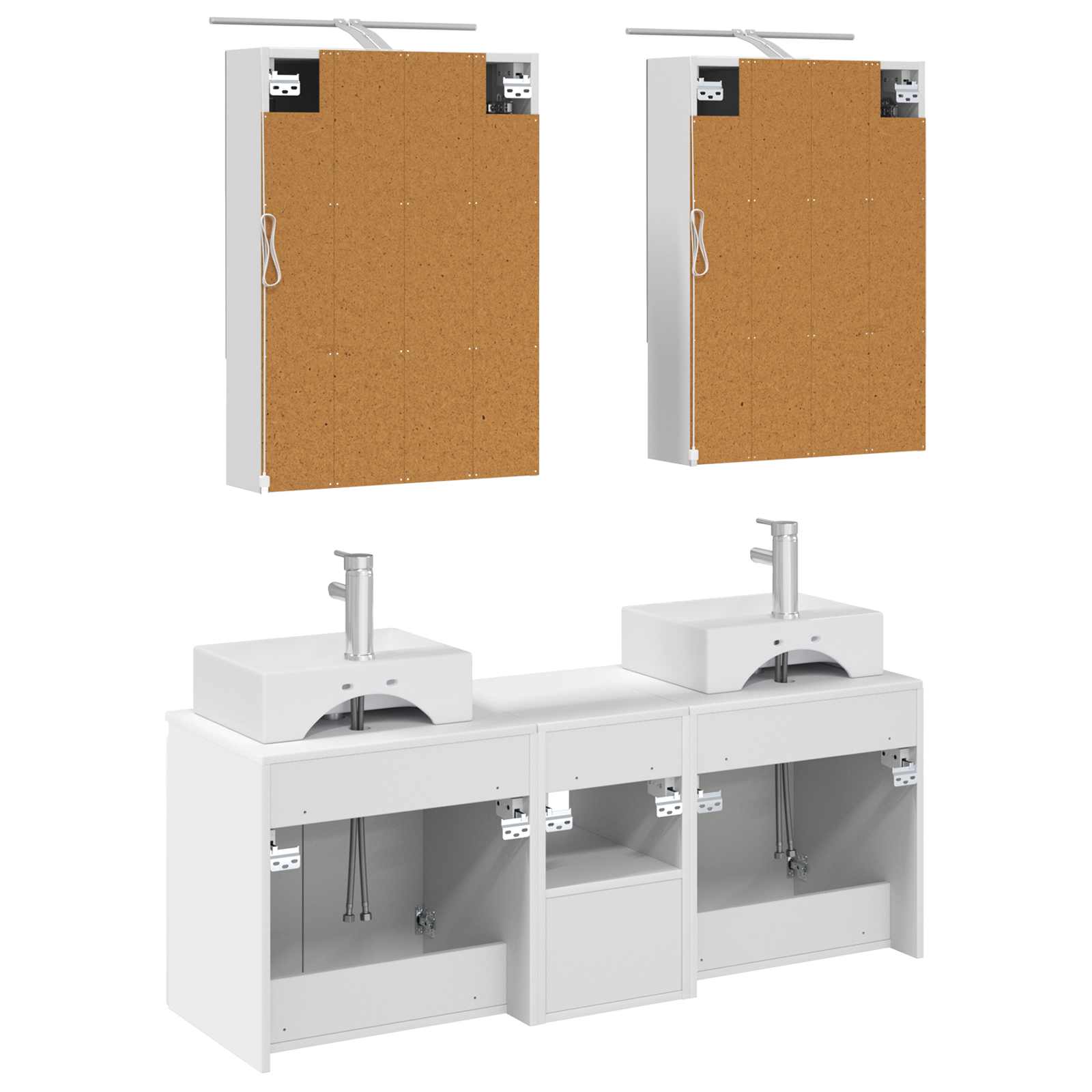 vidaXL Badkamerkastenset 5 pcs Wit Bewerkt hout