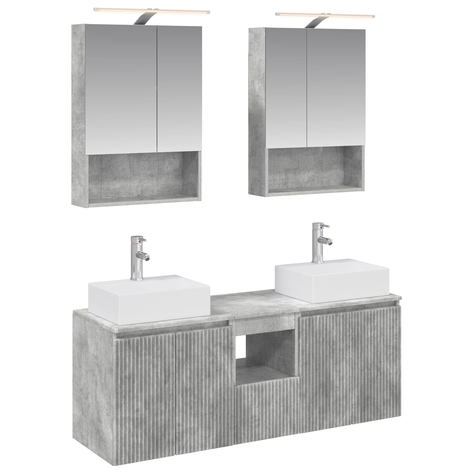 vidaXL Badkamerkastenset 5 pcs Wit Bewerkt hout