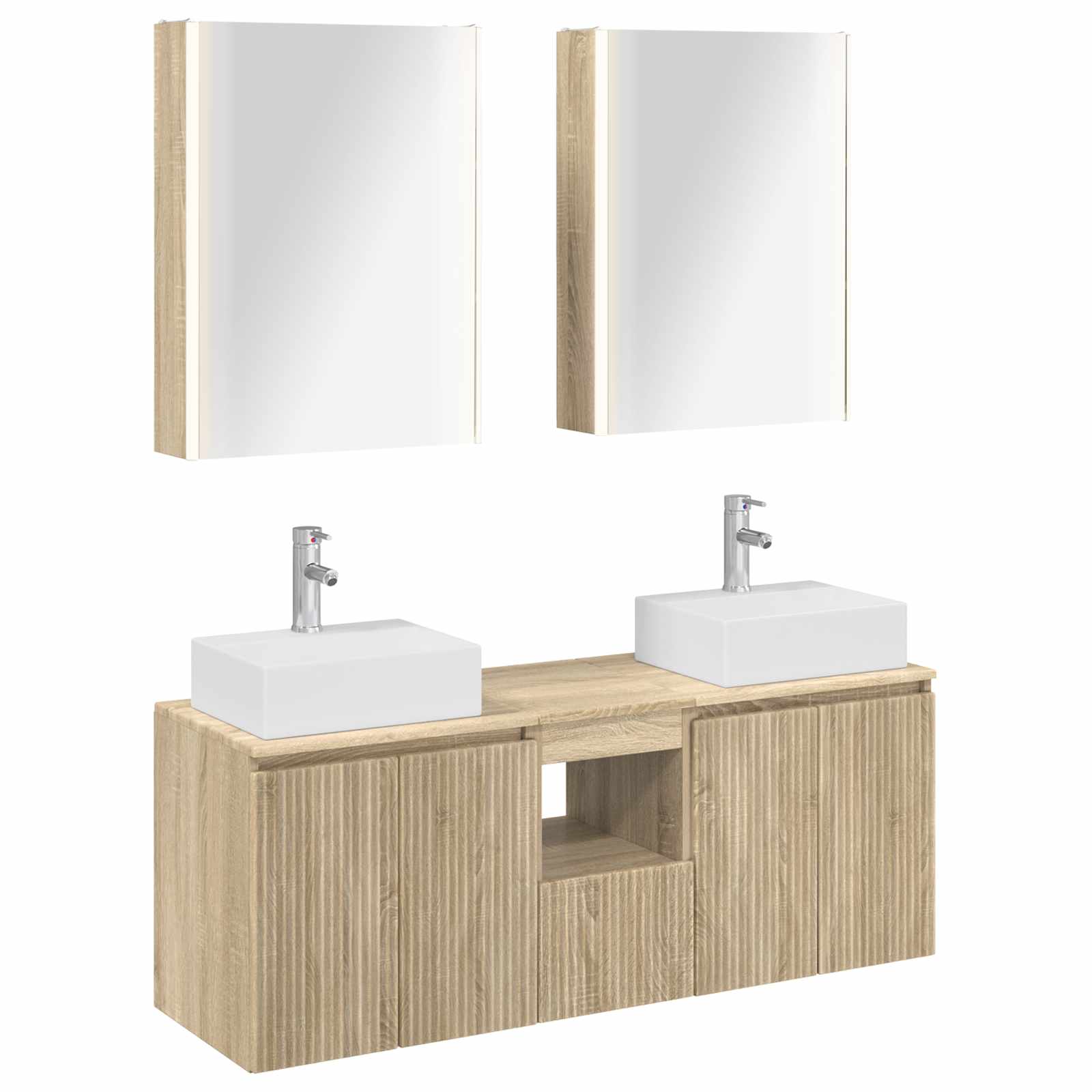 vidaXL Badkamerkastenset 5 pcs Wit Bewerkt hout