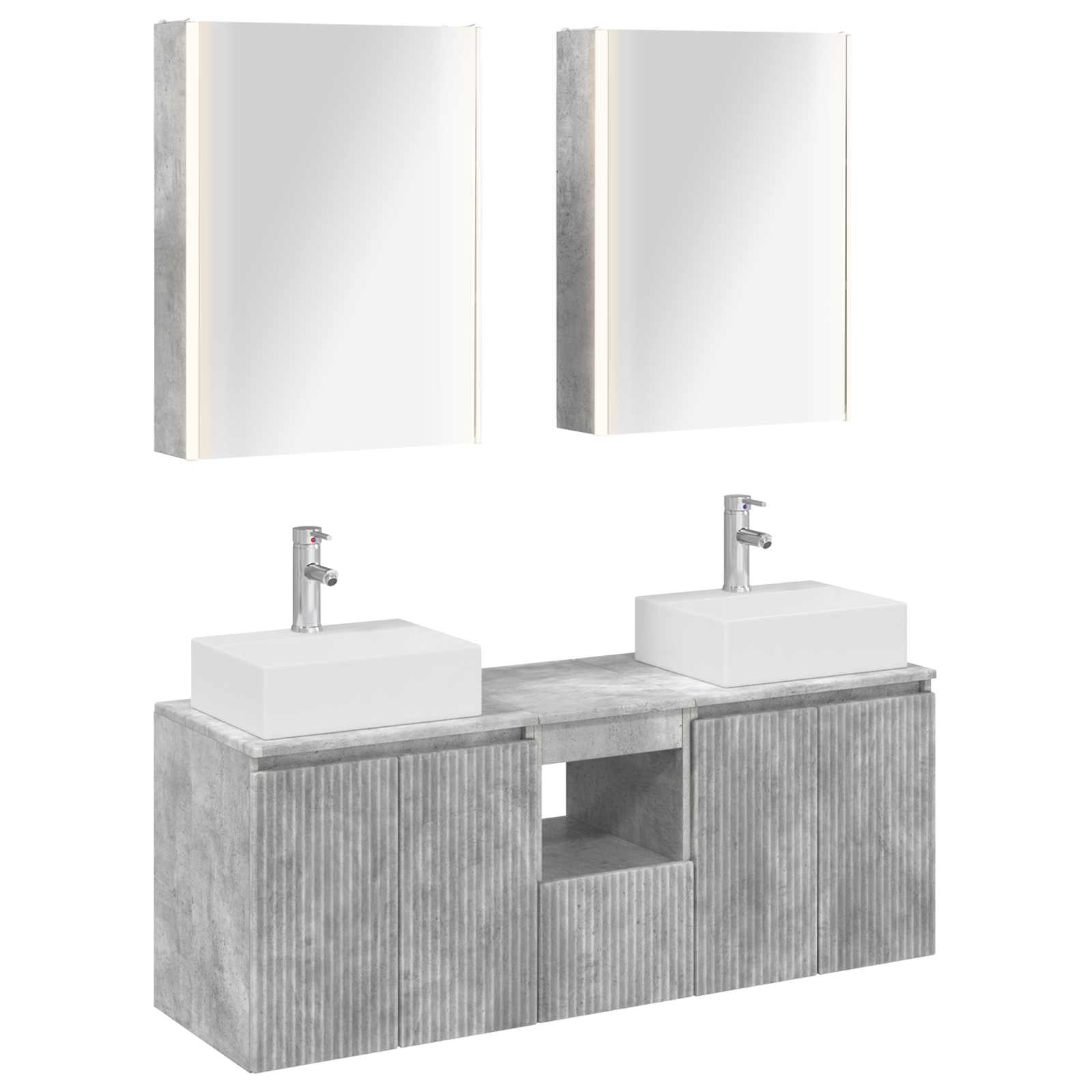 vidaXL Badkamerkastenset 5 pcs Wit Bewerkt hout