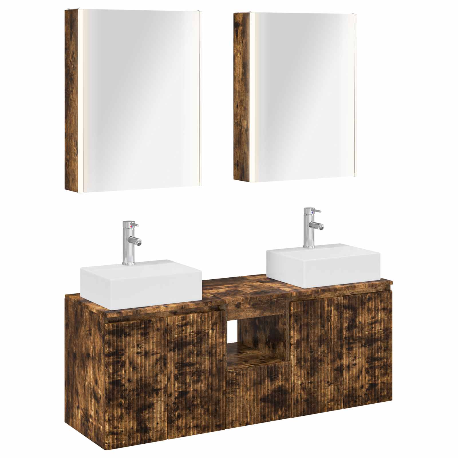 vidaXL Badkamerkastenset 5 pcs Wit Bewerkt hout