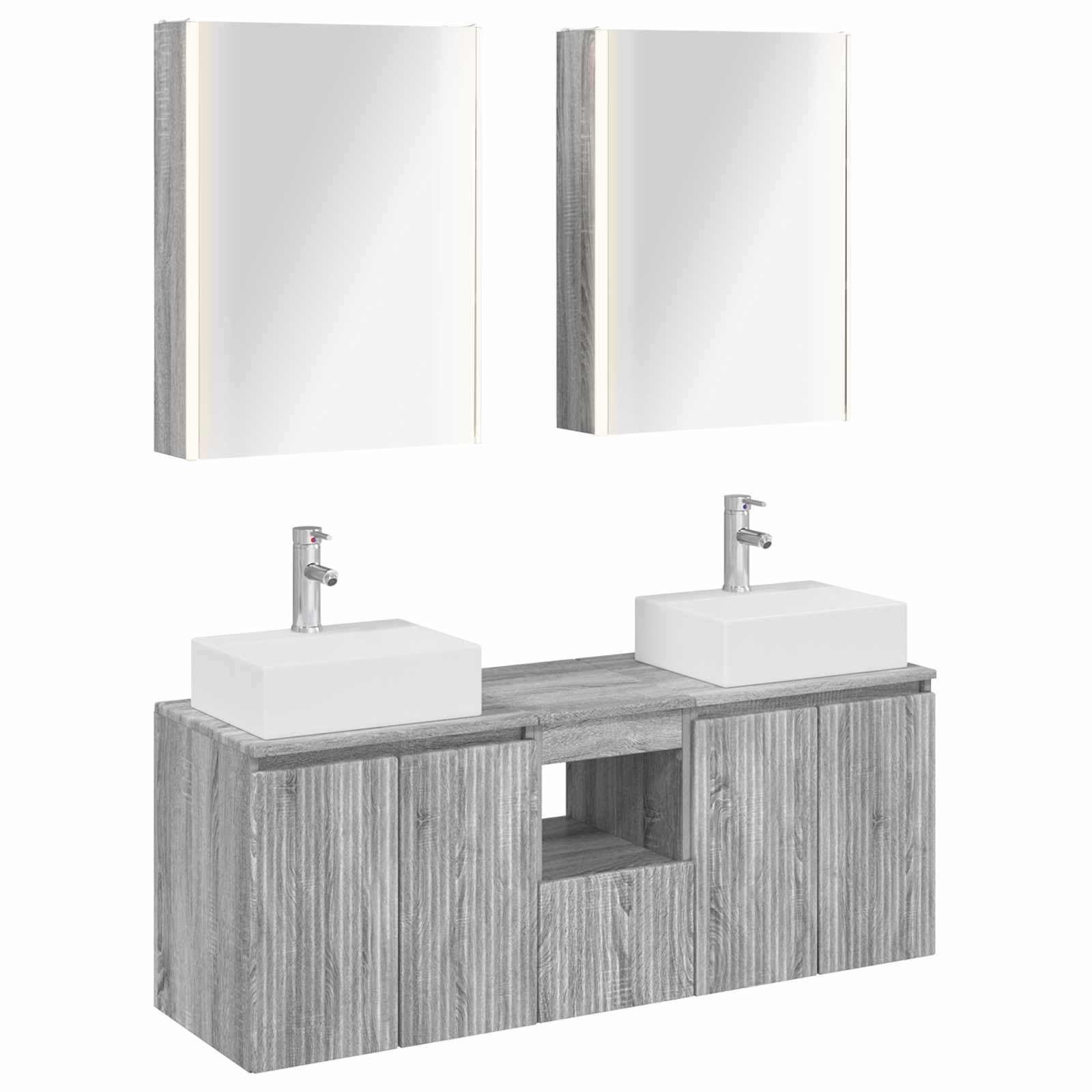 vidaXL Badkamerkastenset 5 pcs Wit Bewerkt hout