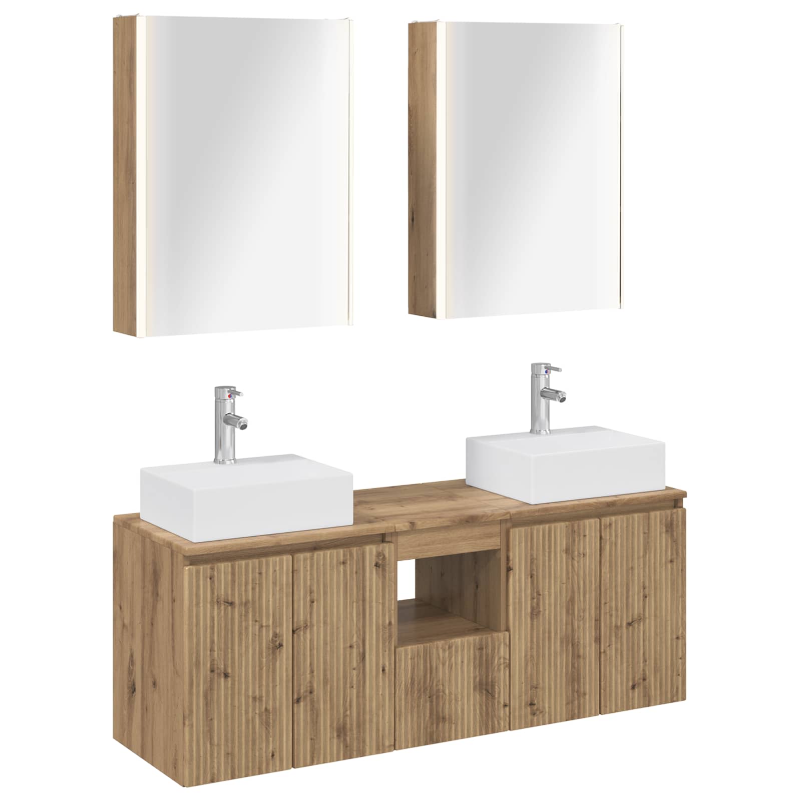 vidaXL Badkamerkastenset 5 pcs Wit Bewerkt hout