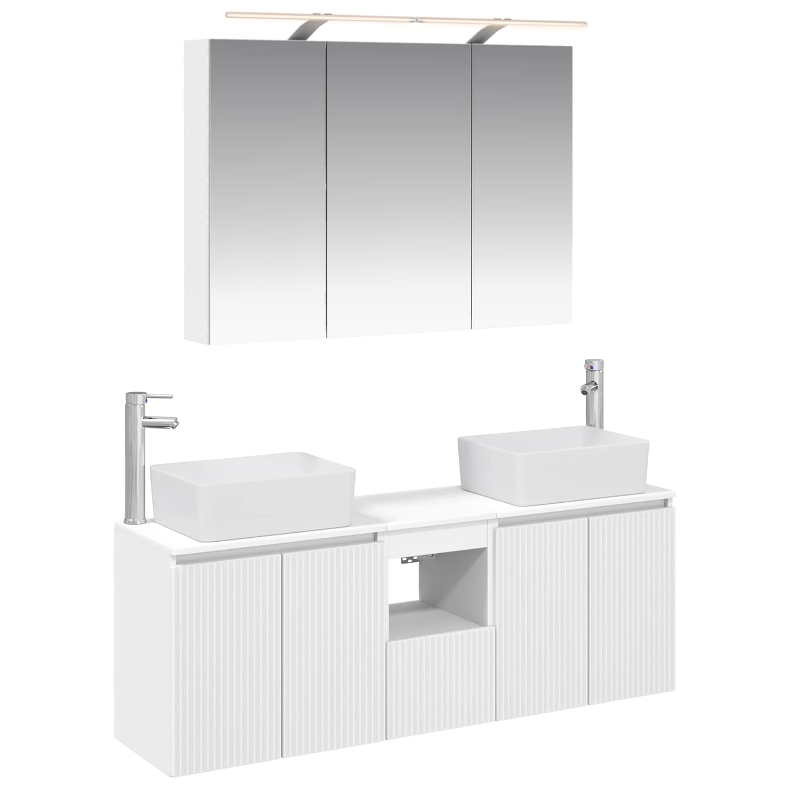vidaXL Badkamerkastenset 4 pcs Wit Bewerkt hout