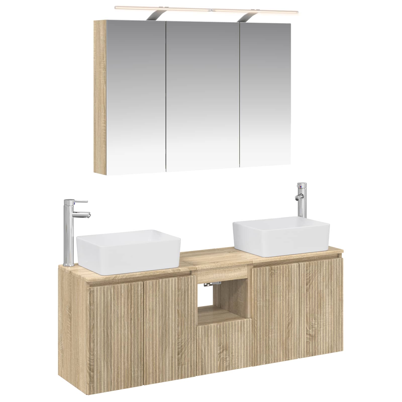 vidaXL Badkamerkastenset 4 pcs Wit Bewerkt hout