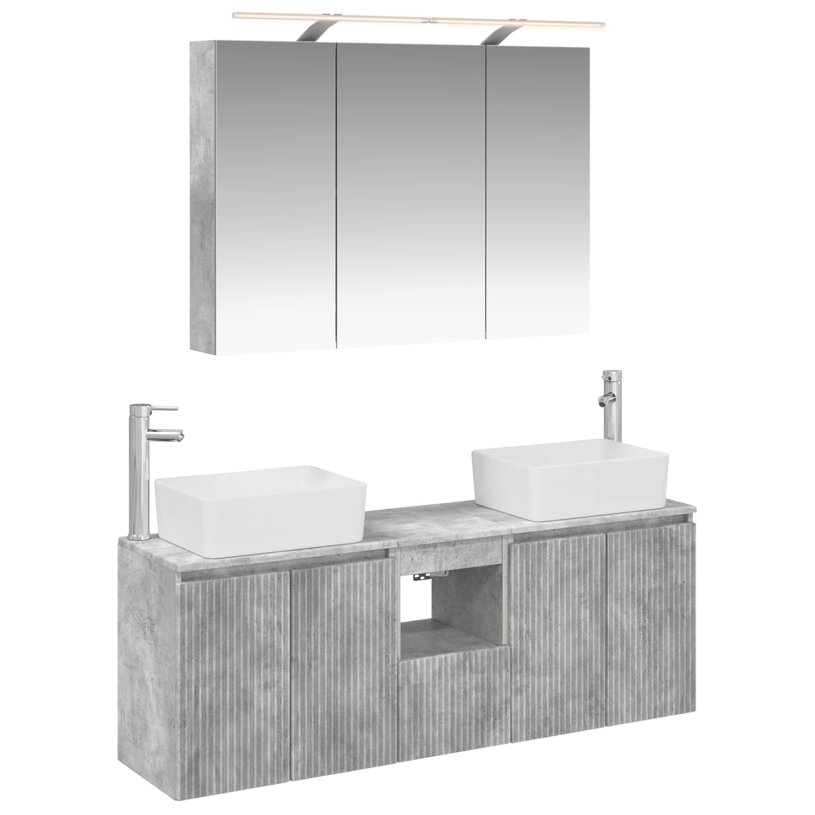 vidaXL Badkamerkastenset 4 pcs Wit Bewerkt hout