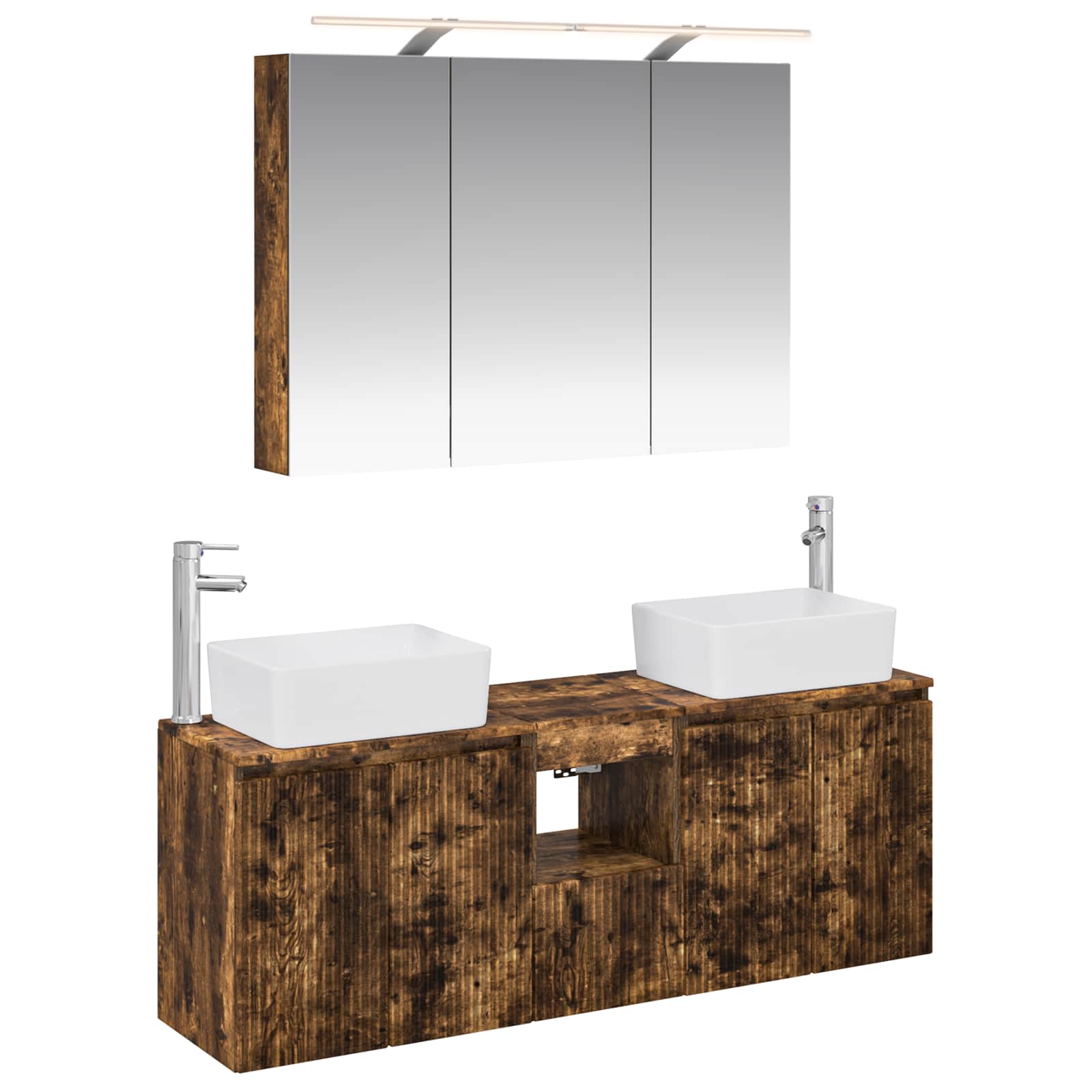 vidaXL Badkamerkastenset 4 pcs Wit Bewerkt hout