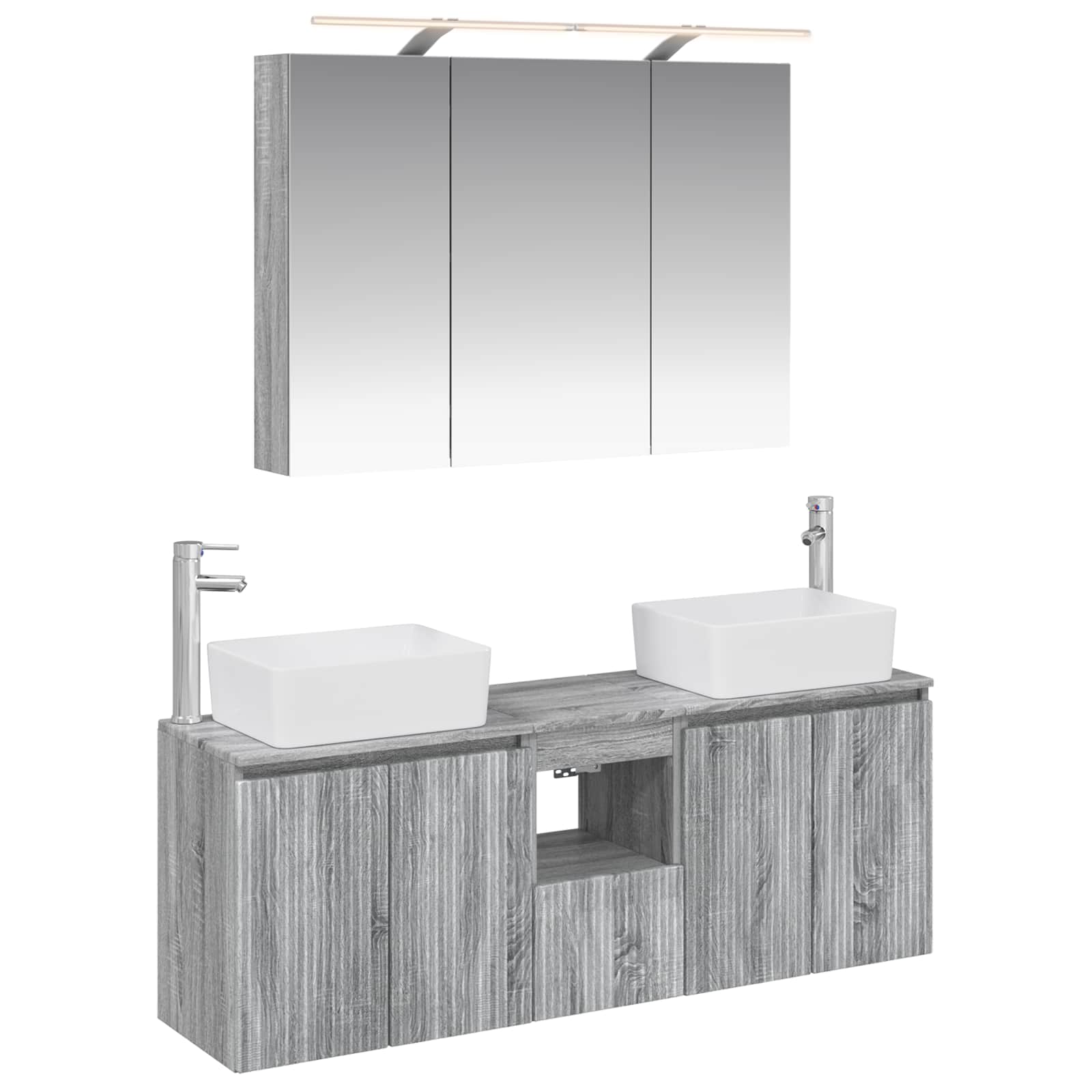 vidaXL Badkamerkastenset 4 pcs Wit Bewerkt hout