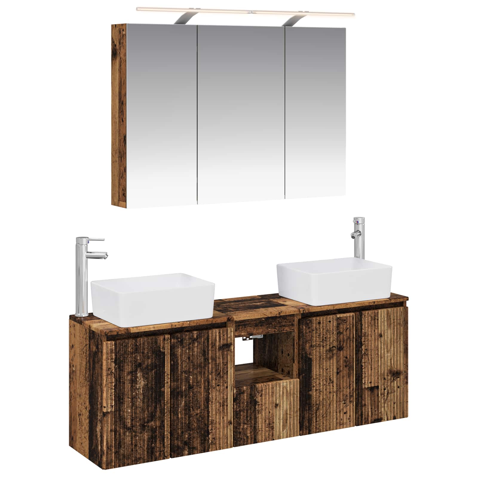 vidaXL Badkamerkastenset 4 pcs Wit Bewerkt hout