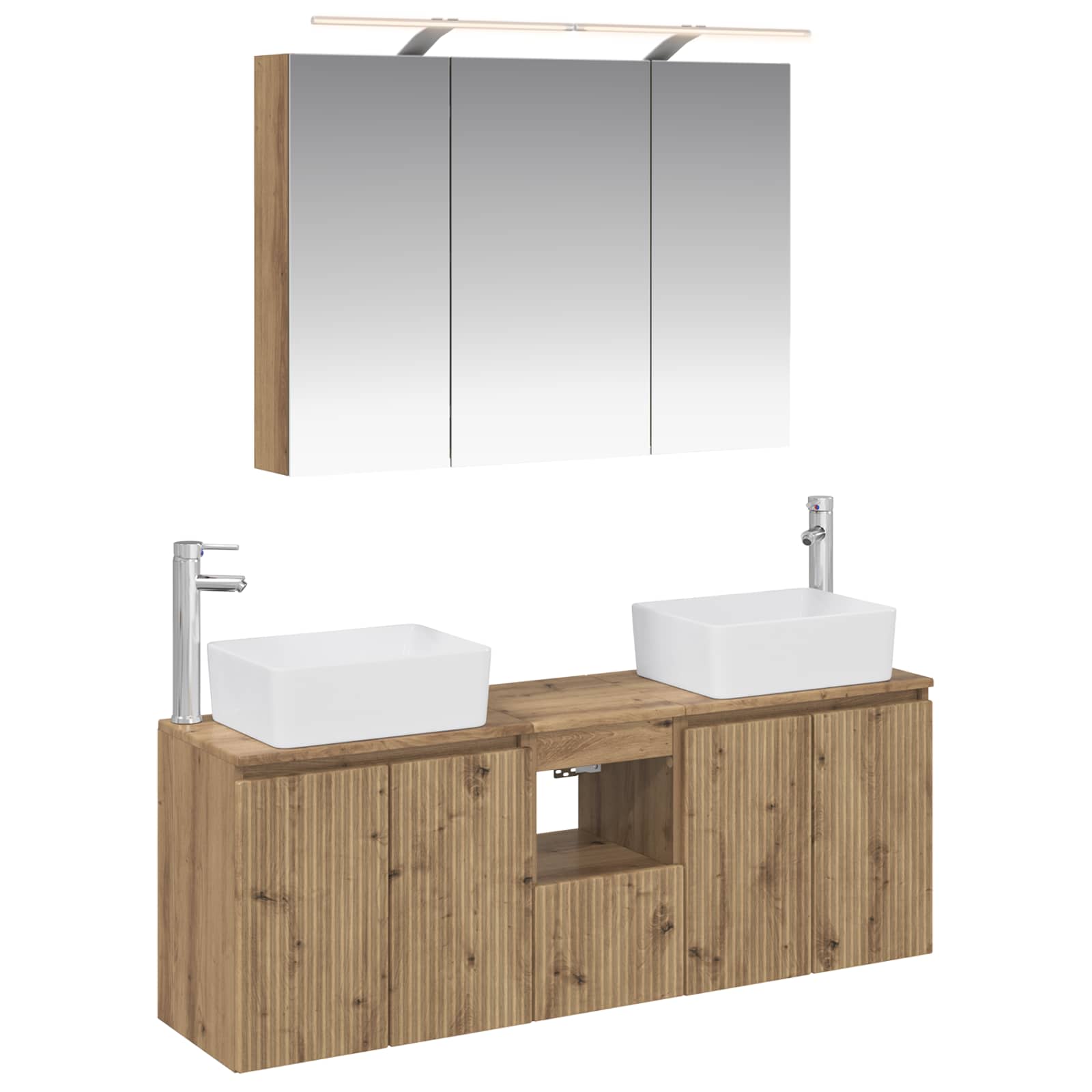 vidaXL Badkamerkastenset 4 pcs Wit Bewerkt hout