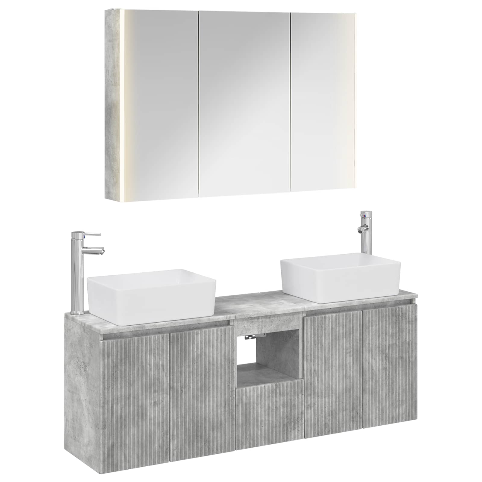 vidaXL Badkamerkastenset 4 pcs Wit Bewerkt hout