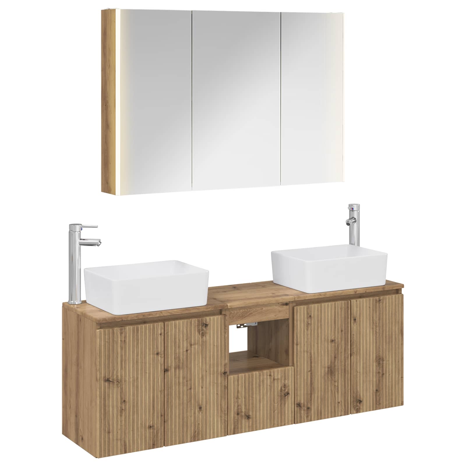 vidaXL Badkamerkastenset 4 pcs Wit Bewerkt hout