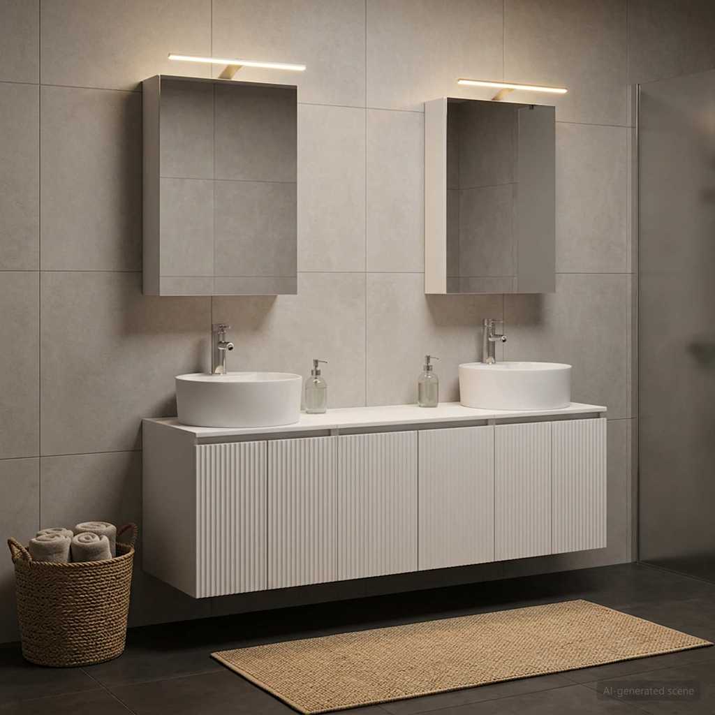 vidaXL Badkamerkastenset 5 pcs Wit Bewerkt hout