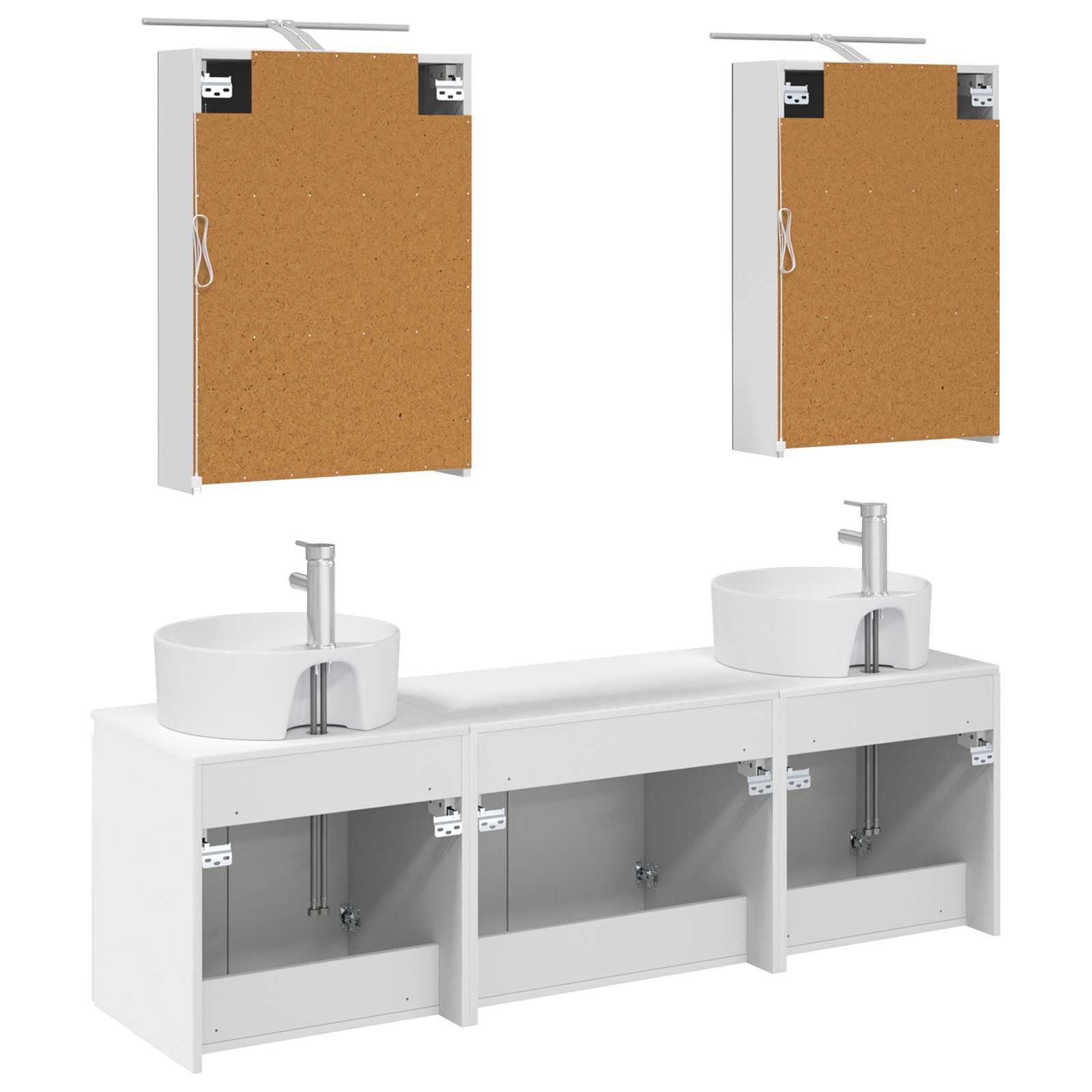 vidaXL Badkamerkastenset 5 pcs Wit Bewerkt hout