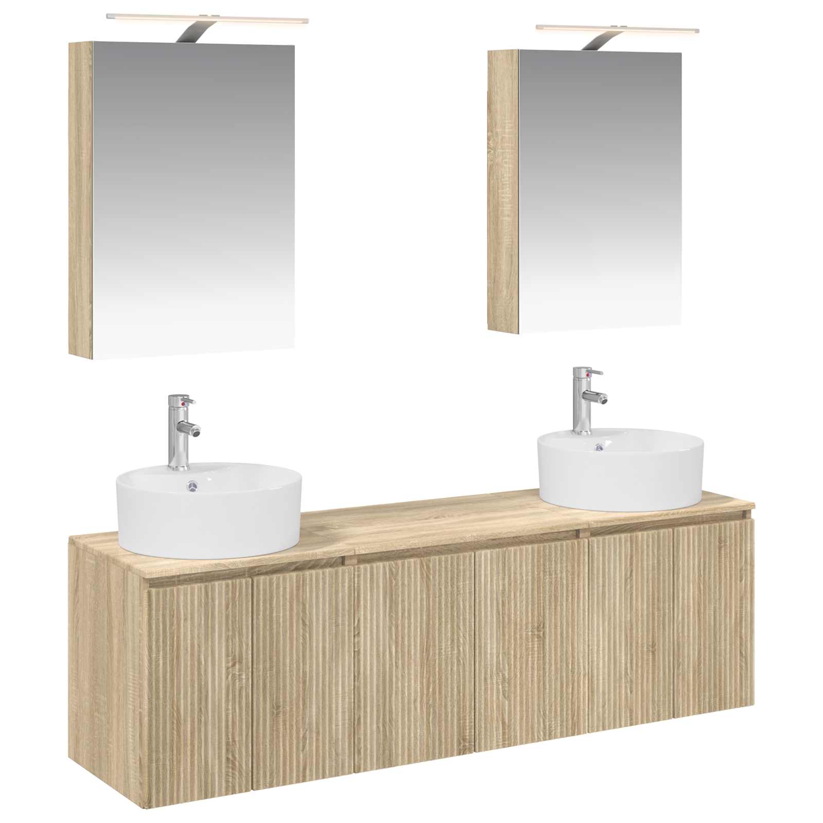 vidaXL Badkamerkastenset 5 pcs Wit Bewerkt hout
