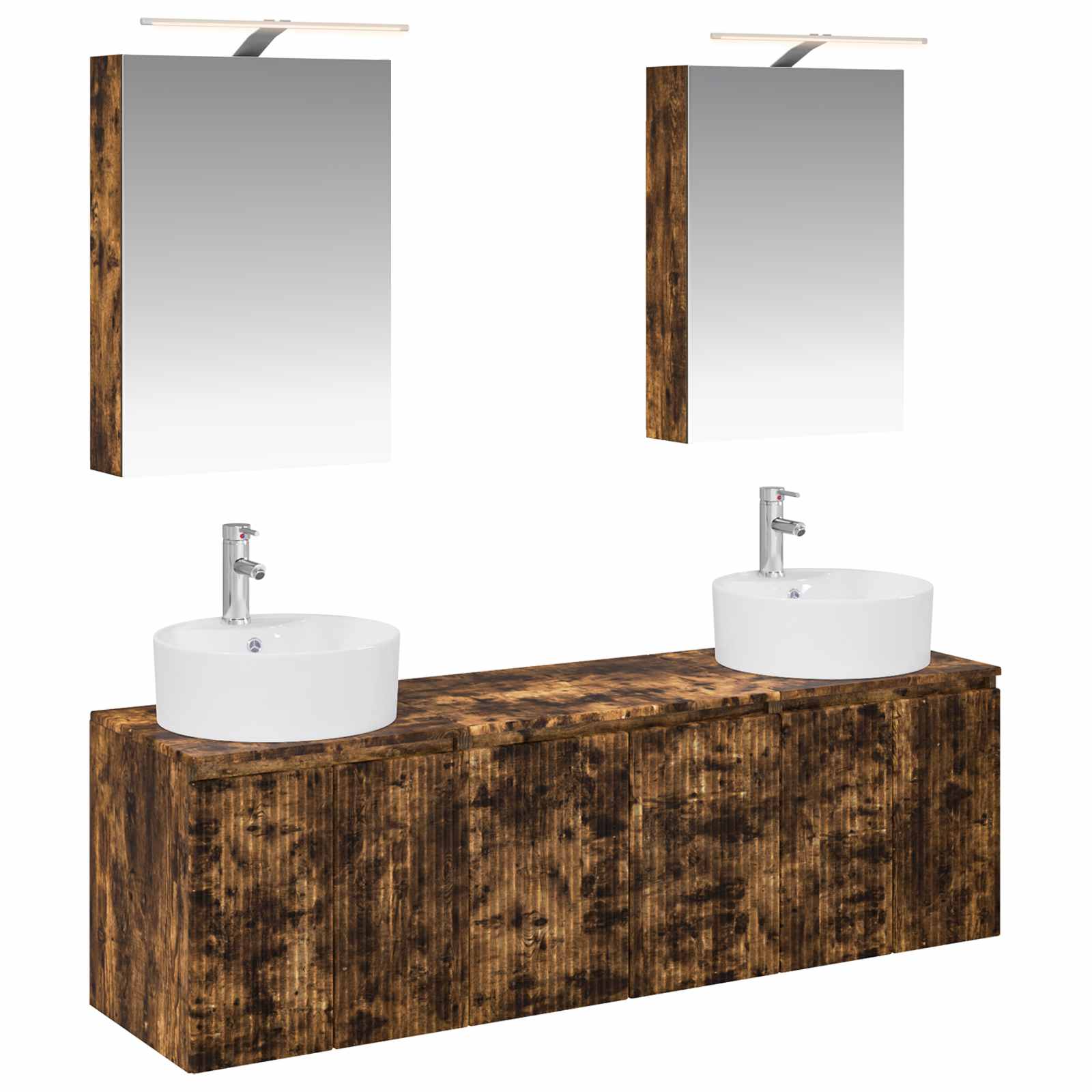vidaXL Badkamerkastenset 5 pcs Wit Bewerkt hout