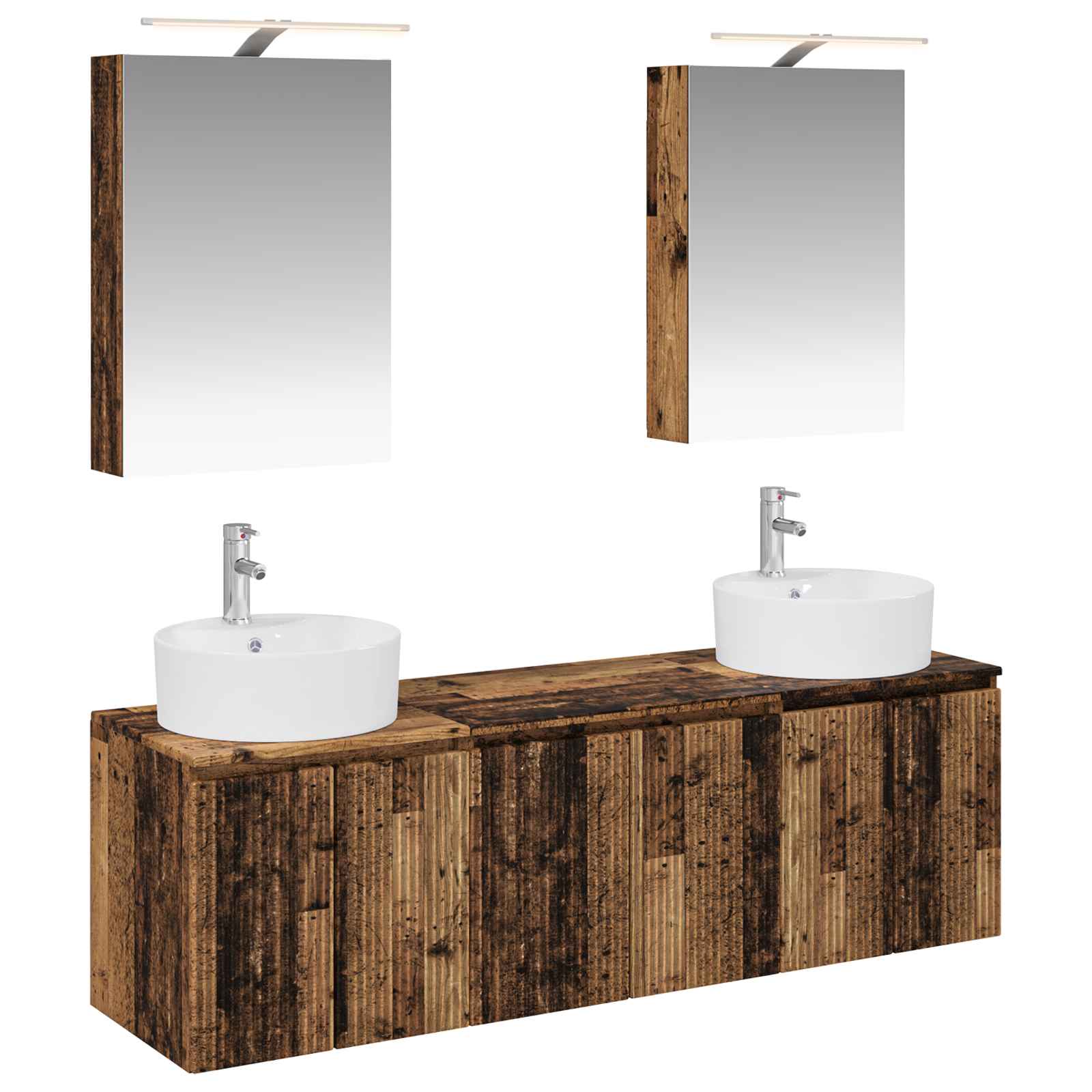 vidaXL Badkamerkastenset 5 pcs Wit Bewerkt hout