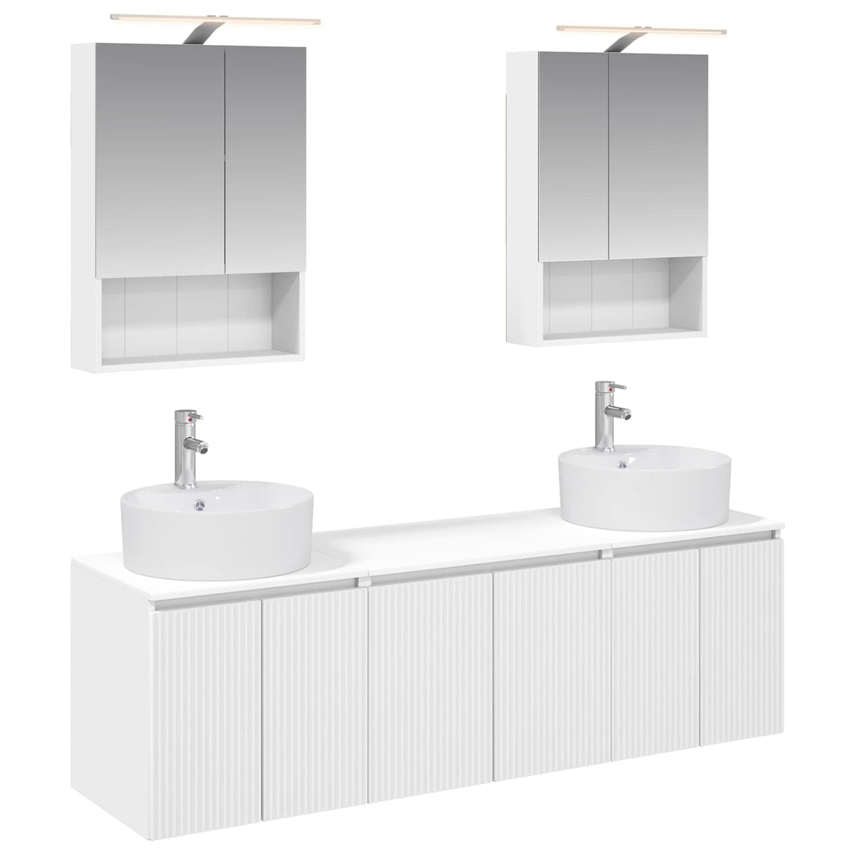 vidaXL Badkamerkastenset 5 pcs Wit Bewerkt hout