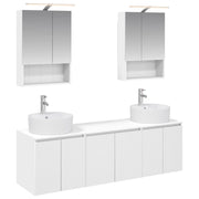vidaXL Badkamerkastenset 5 pcs Wit Bewerkt hout