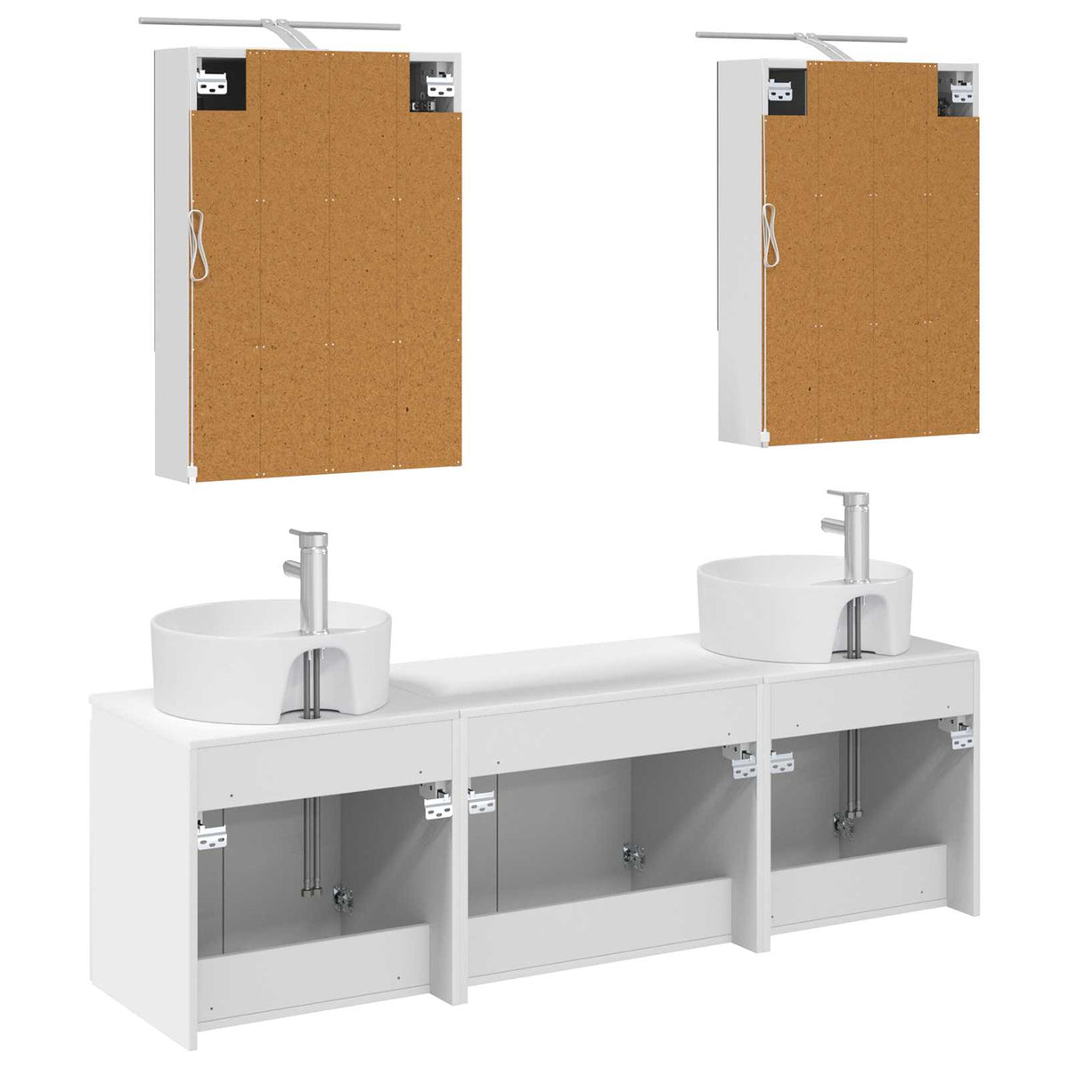 vidaXL Badkamerkastenset 5 pcs Wit Bewerkt hout