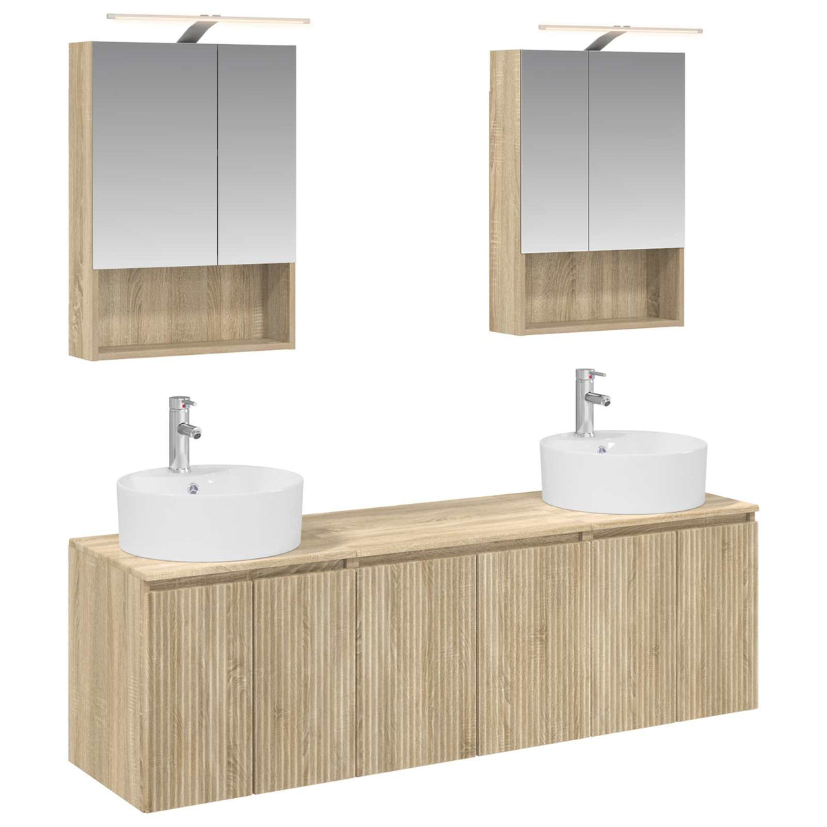 vidaXL Badkamerkastenset 5 pcs Wit Bewerkt hout