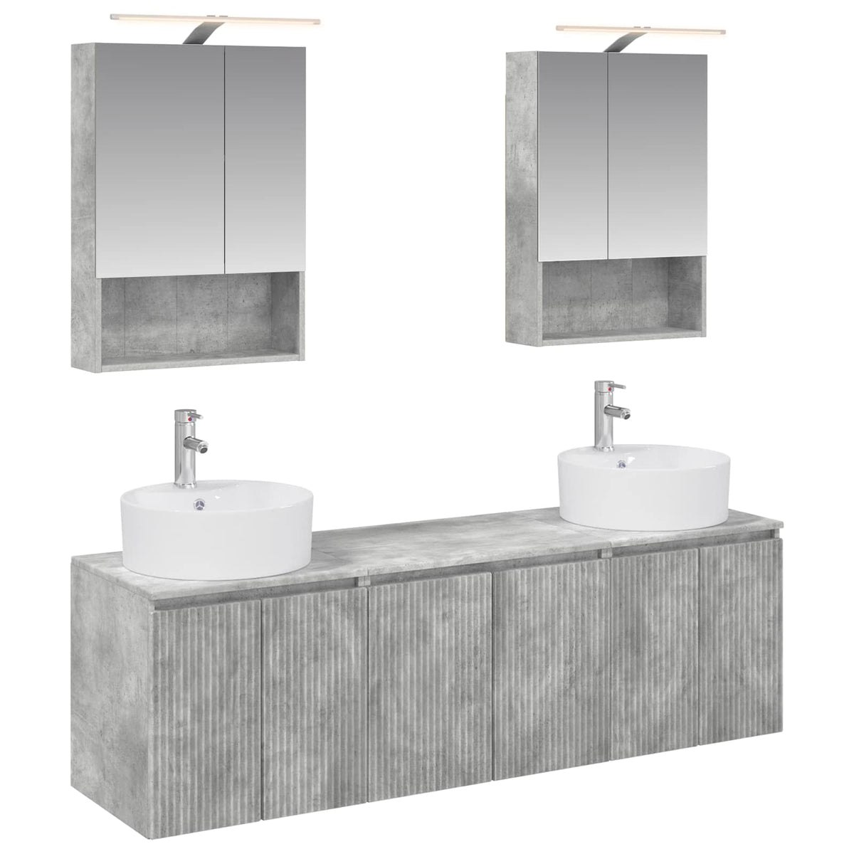 vidaXL Badkamerkastenset 5 pcs Wit Bewerkt hout