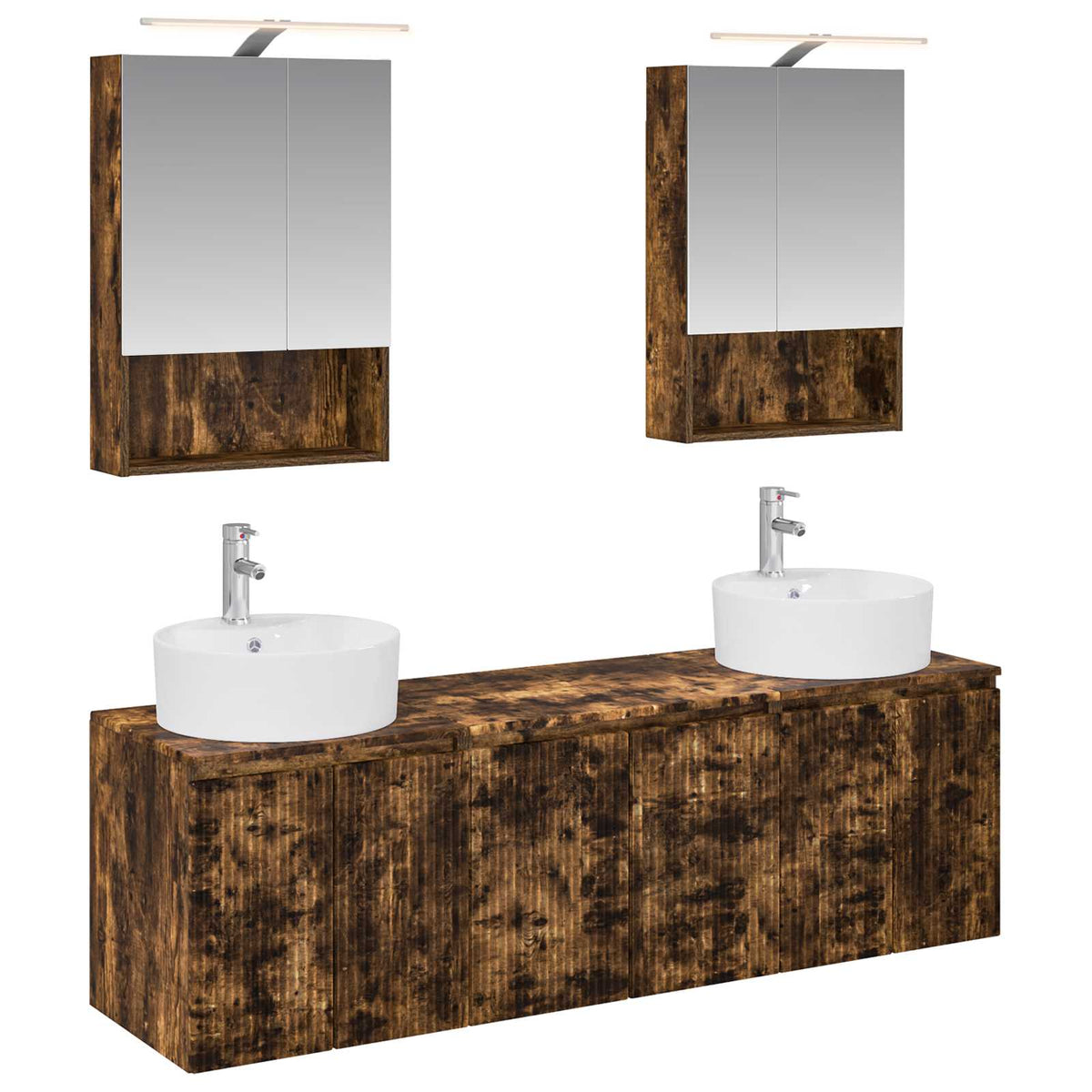 vidaXL Badkamerkastenset 5 pcs Wit Bewerkt hout