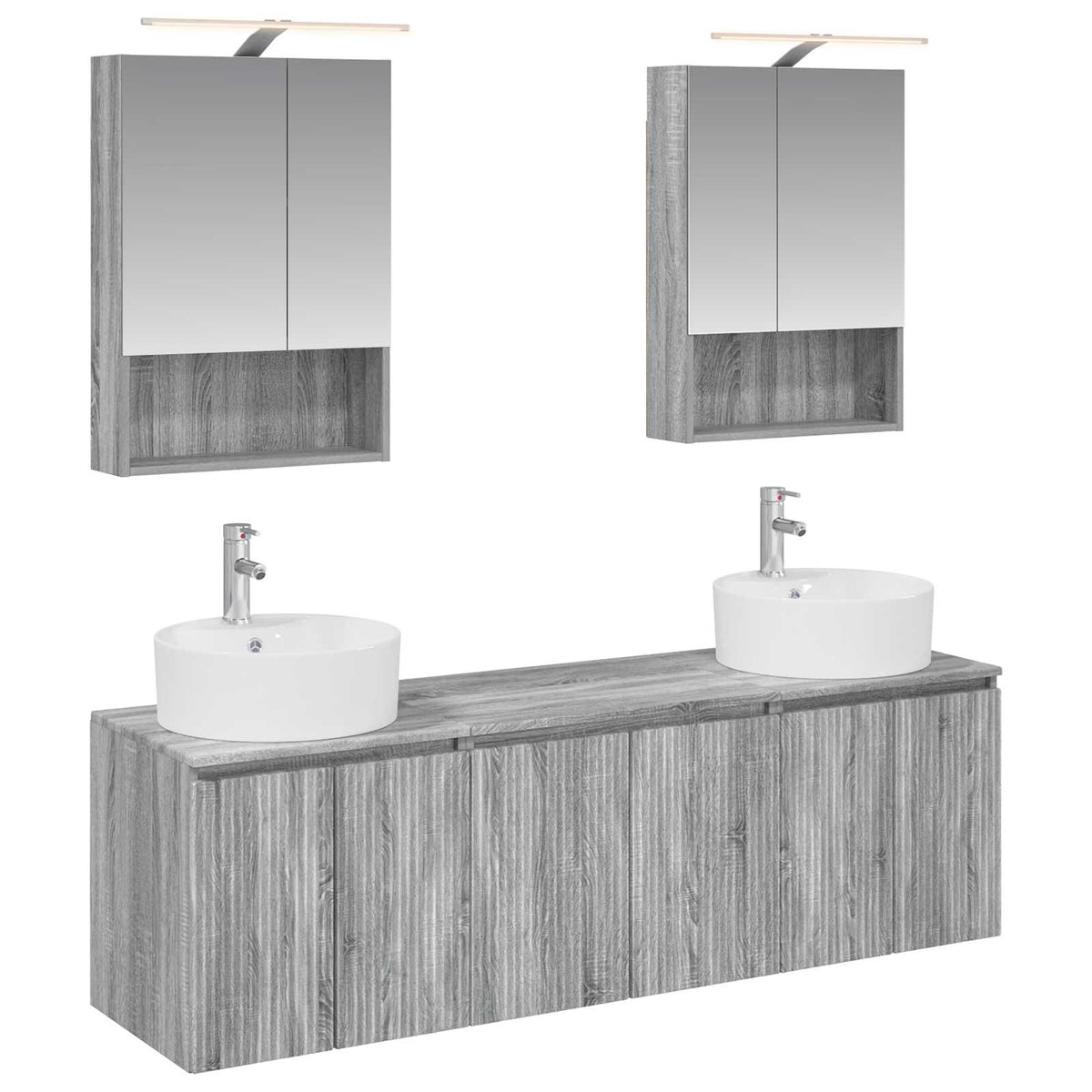 vidaXL Badkamerkastenset 5 pcs Wit Bewerkt hout