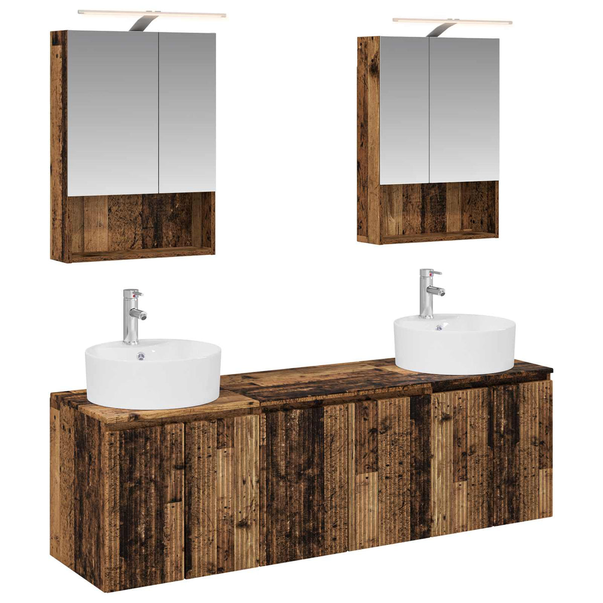 vidaXL Badkamerkastenset 5 pcs Wit Bewerkt hout