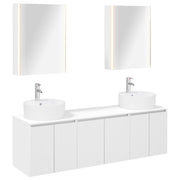 vidaXL Badkamerkastenset 5 pcs Wit Bewerkt hout