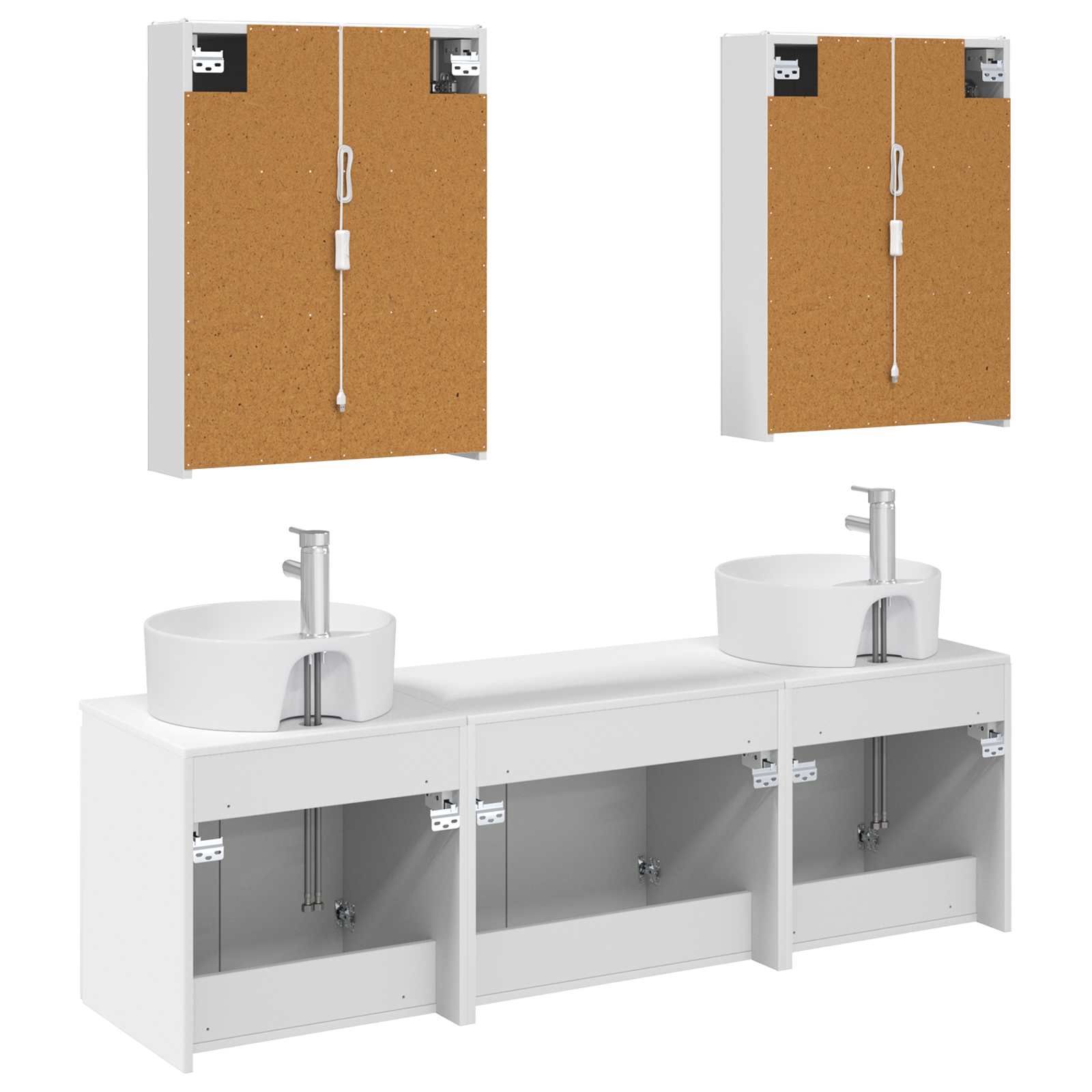 vidaXL Badkamerkastenset 5 pcs Wit Bewerkt hout