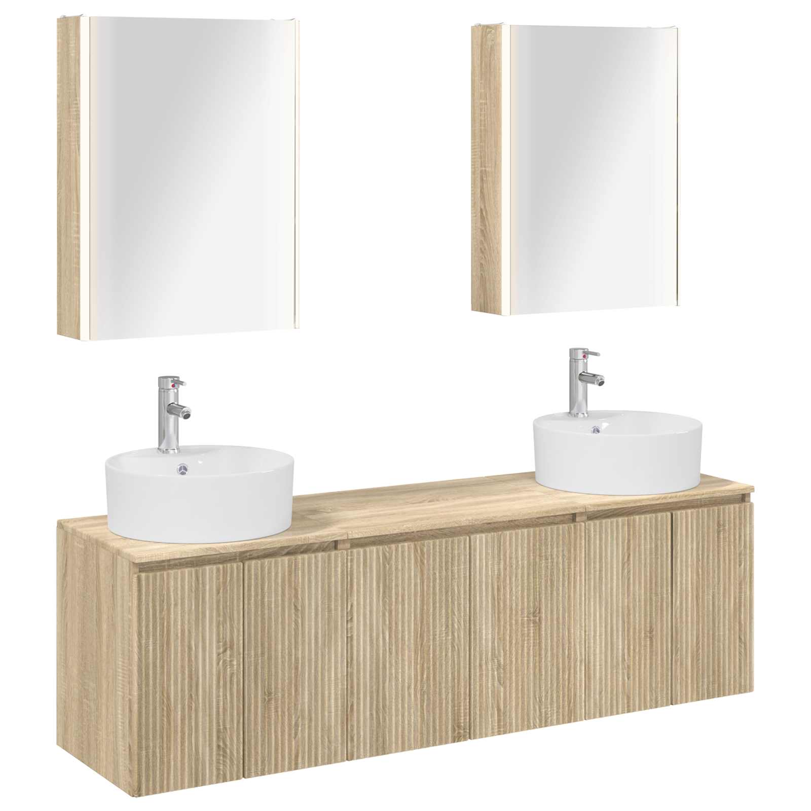 vidaXL Badkamerkastenset 5 pcs Wit Bewerkt hout