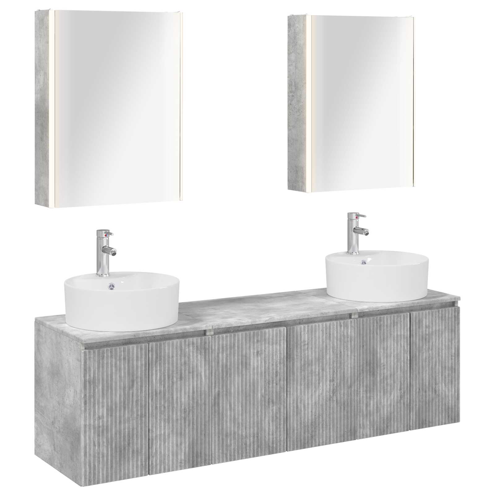 vidaXL Badkamerkastenset 5 pcs Wit Bewerkt hout