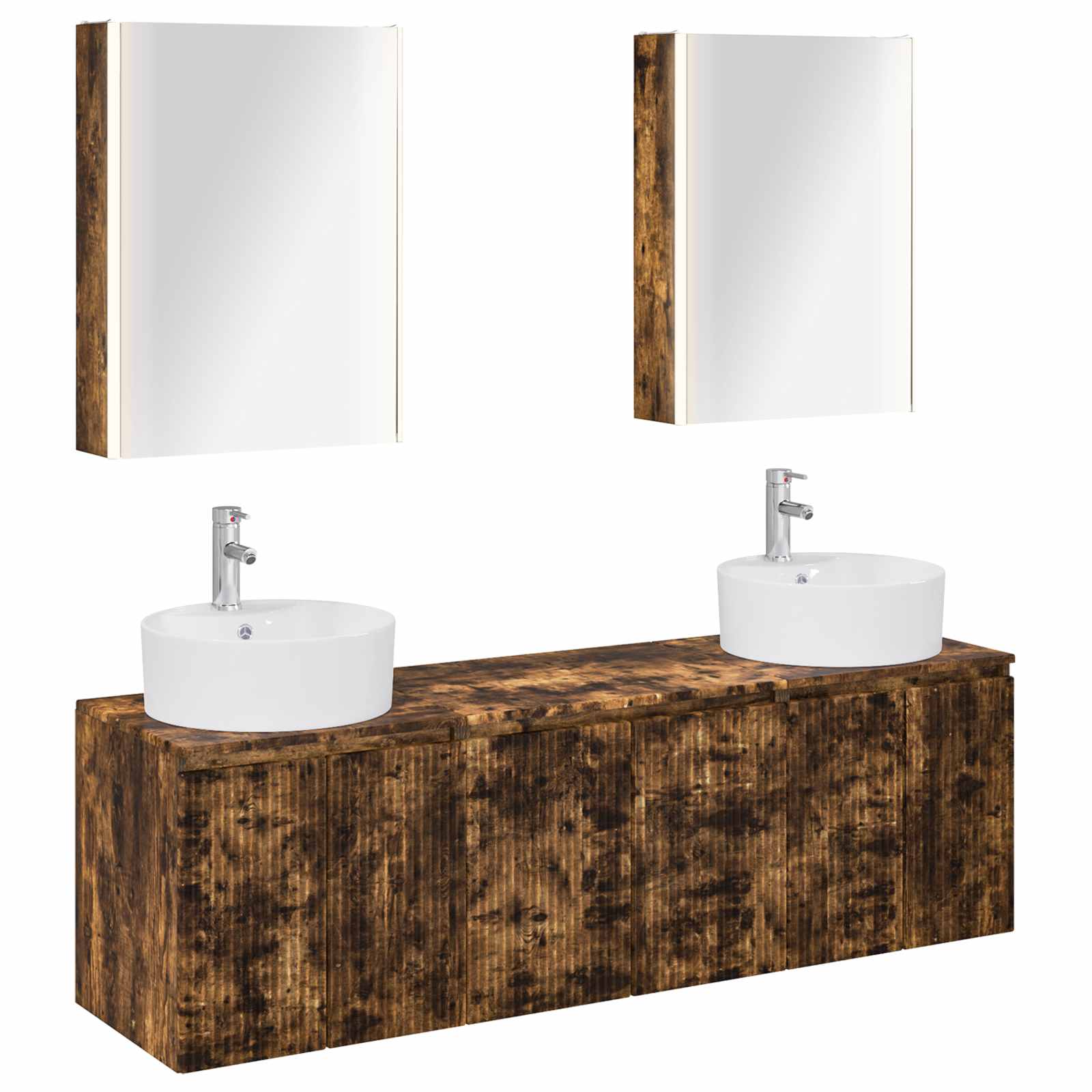 vidaXL Badkamerkastenset 5 pcs Wit Bewerkt hout