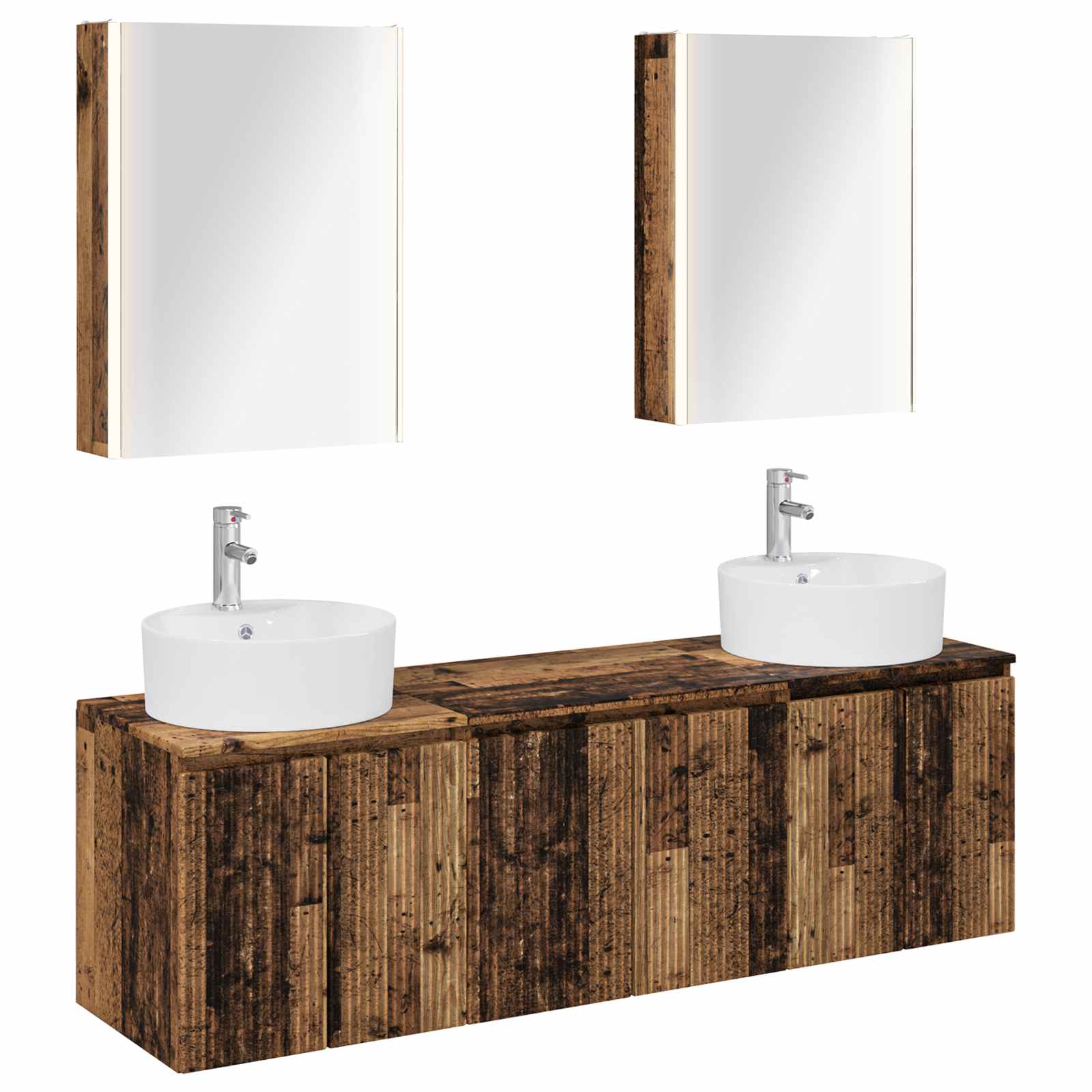 vidaXL Badkamerkastenset 5 pcs Wit Bewerkt hout