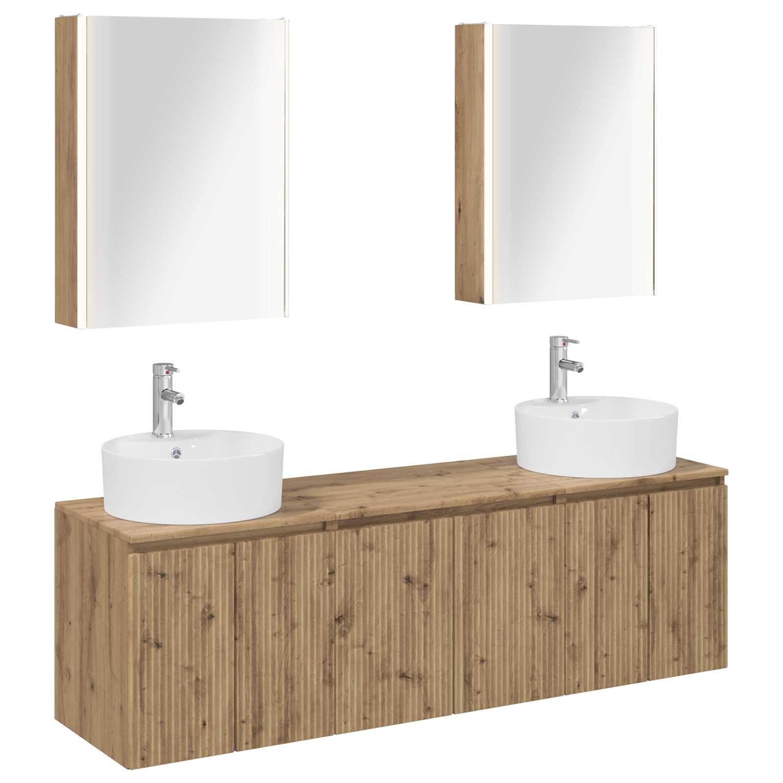 vidaXL Badkamerkastenset 5 pcs Wit Bewerkt hout