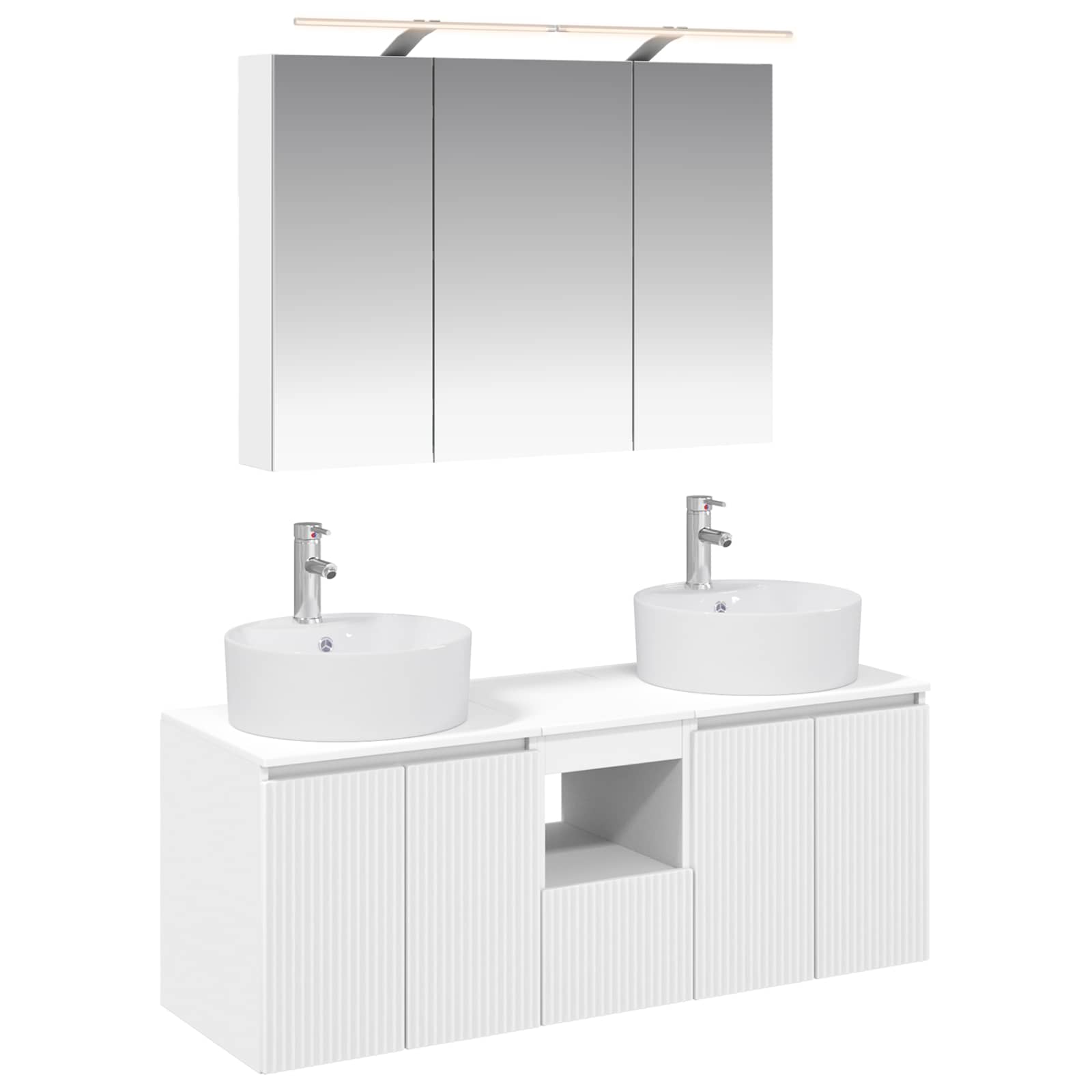 vidaXL Badkamerkastenset 4 pcs Wit Bewerkt hout