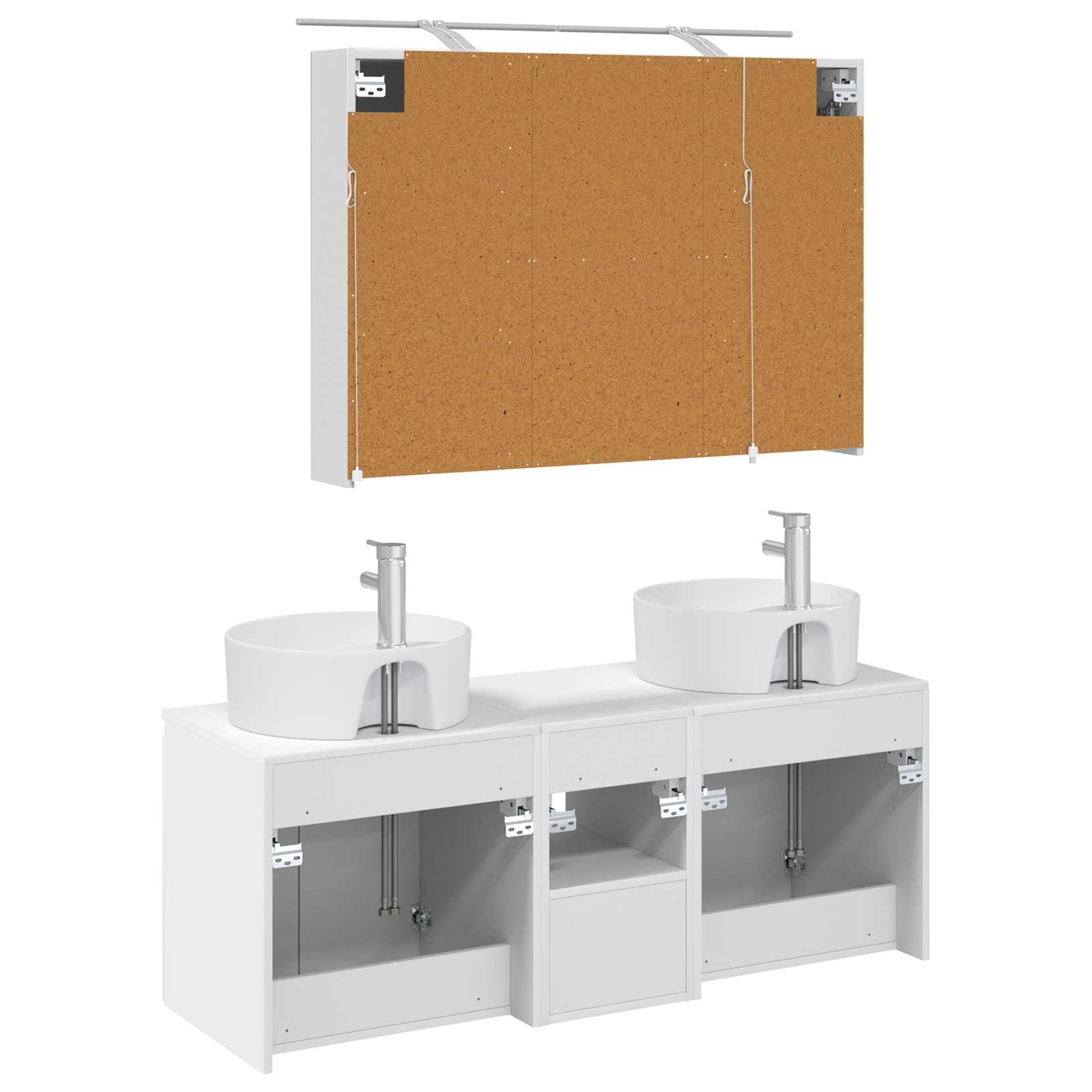 vidaXL Badkamerkastenset 4 pcs Wit Bewerkt hout
