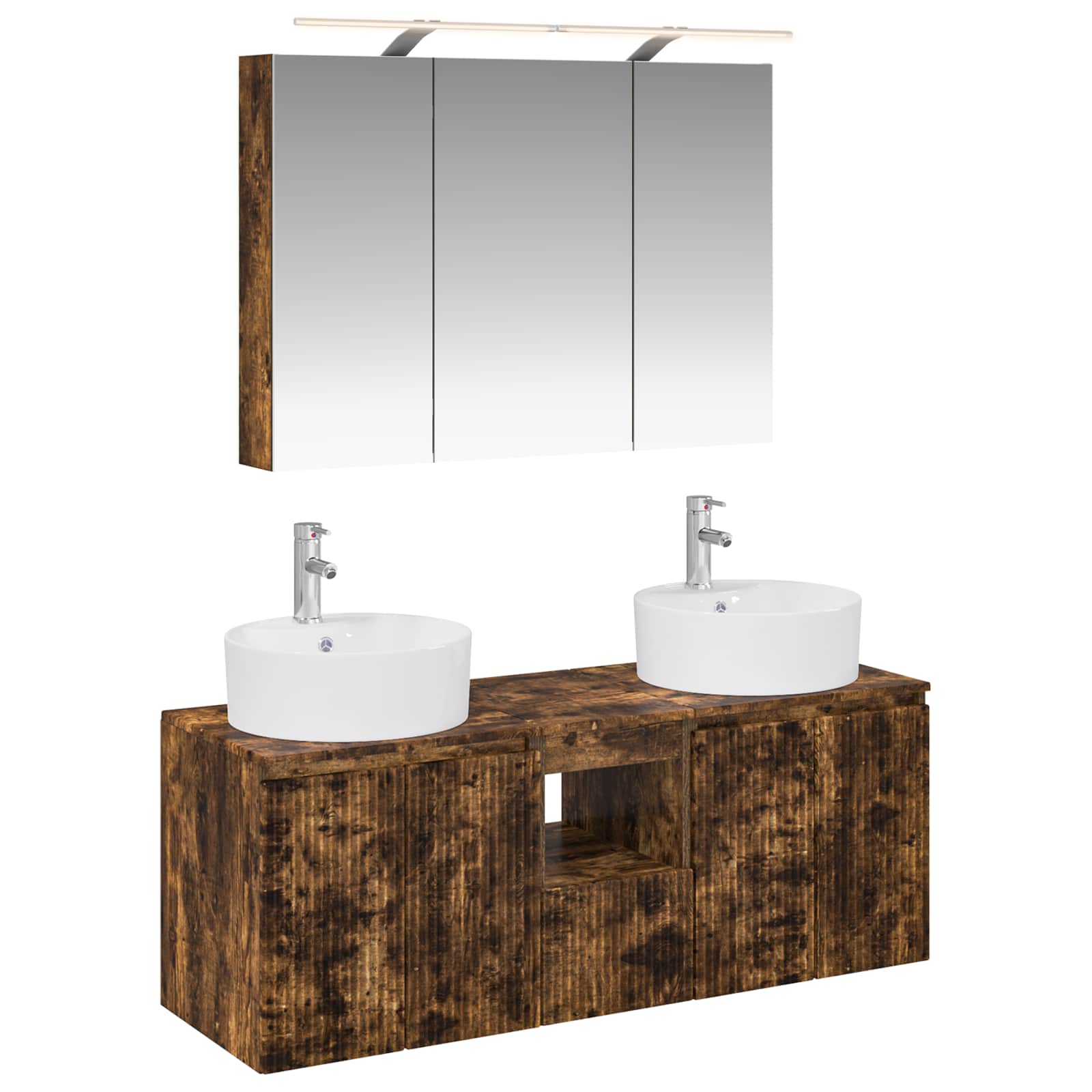 vidaXL Badkamerkastenset 4 pcs Wit Bewerkt hout